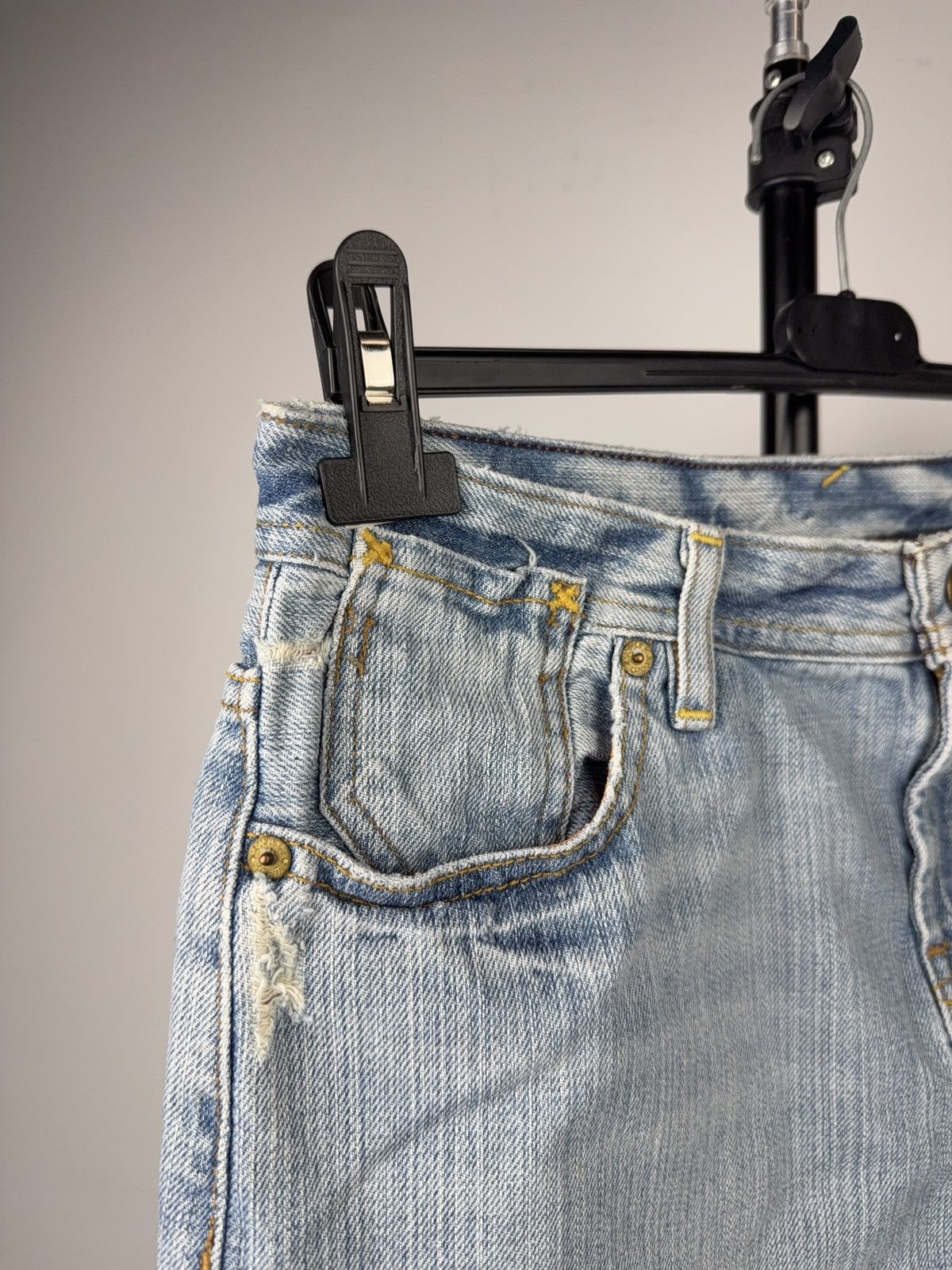 Polo Ralph Lauren 00s RL Polo Ralph Lauren USA Y2K Denim Mini Skirt Raw Hem Size 30" / US 8 / IT 44 - 4 Thumbnail
