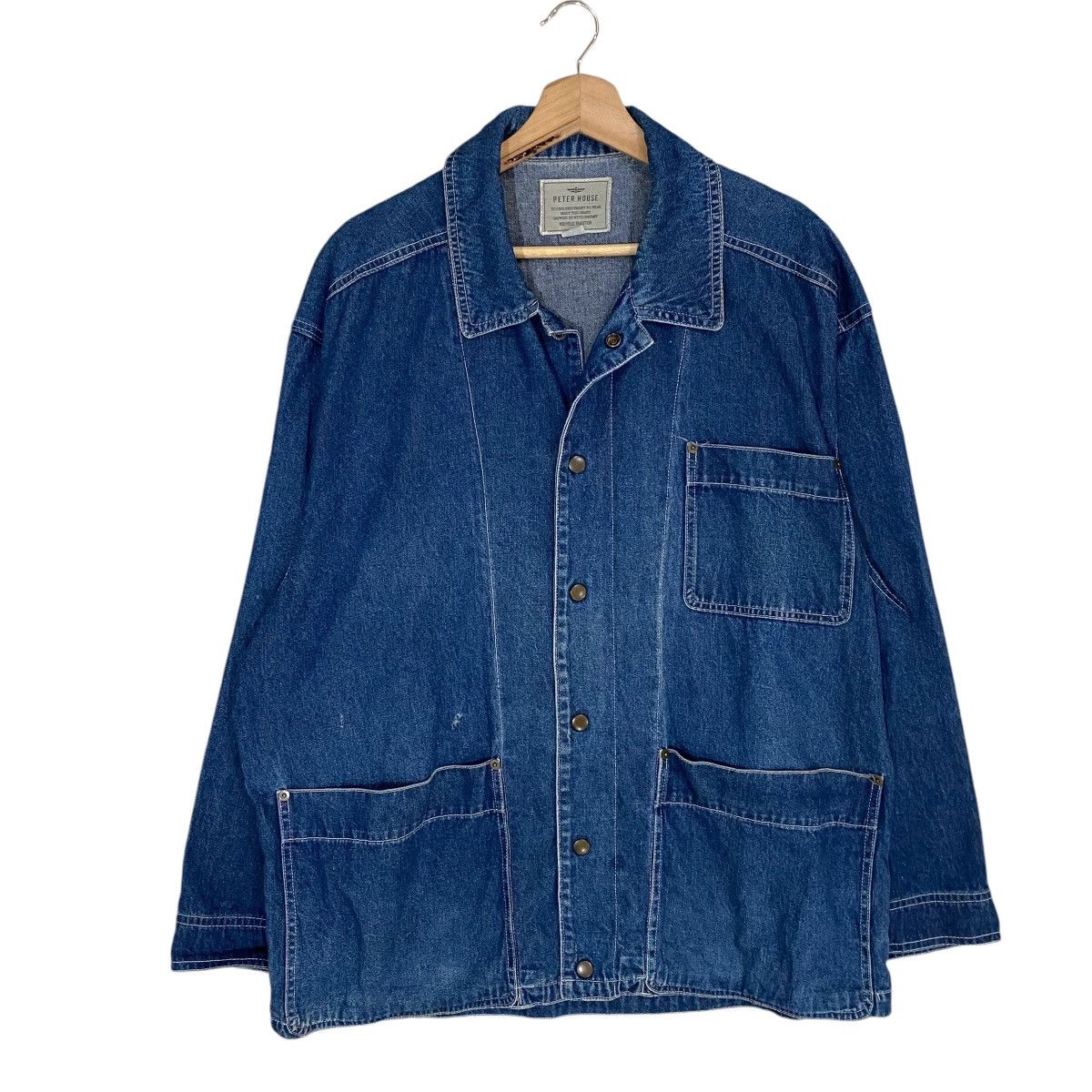 Indigo × Pure Blue Japan VINTAGE PETER HOUSE INDIGO WORKWEAR CHORES JACKET Size US L / EU 52-54 / 3 - 1 Thumbnail