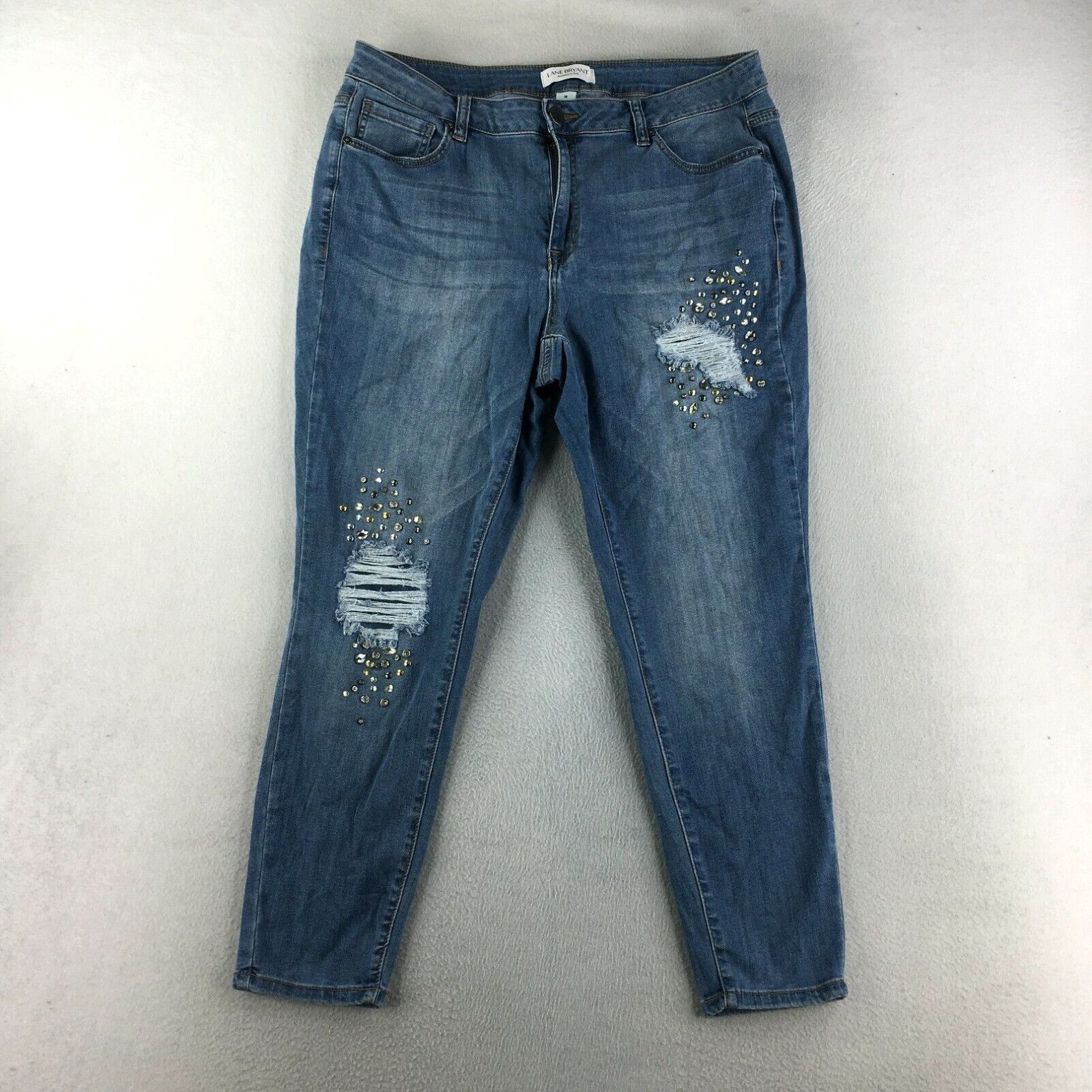 Vintage Lane Bryant Jeans Womens 18 Straight Distressed Embroidered Denim Pants Ladies Grailed