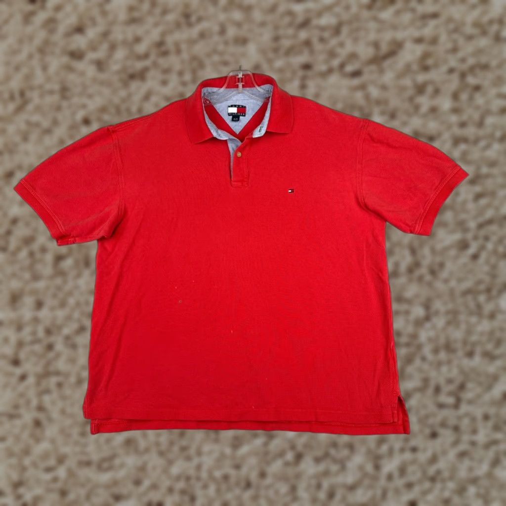 Tommy Hilfiger Tommy Hilfiger Polo Shirt Mens XL Red Short Sleeve Slim Fit Activewear Size US XL / EU 56 / 4 - 1 Thumbnail