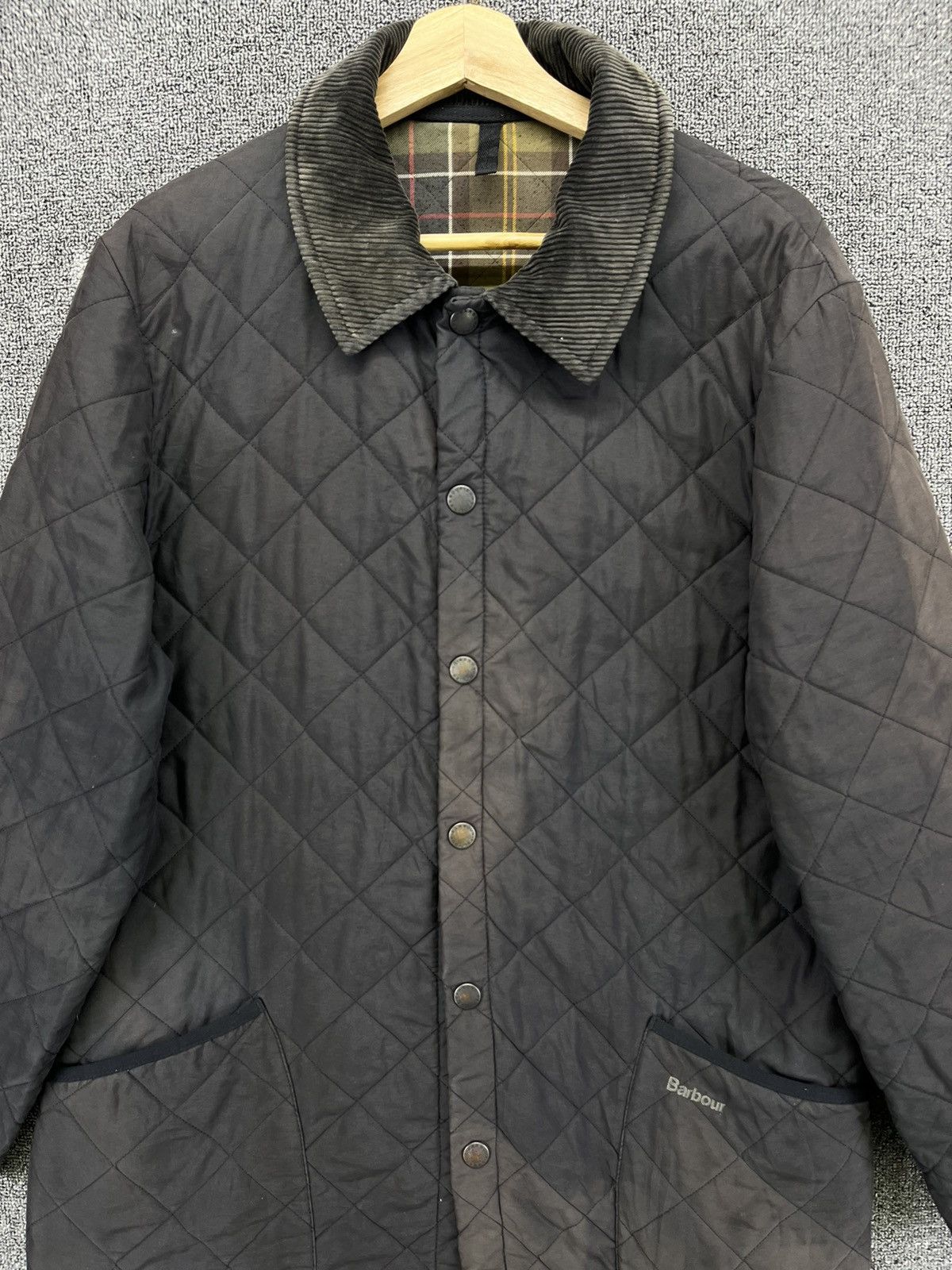 Barbour Vintage Barbour Trashed Quilted Jacket Size US L / EU 52-54 / 3 - 5 Thumbnail