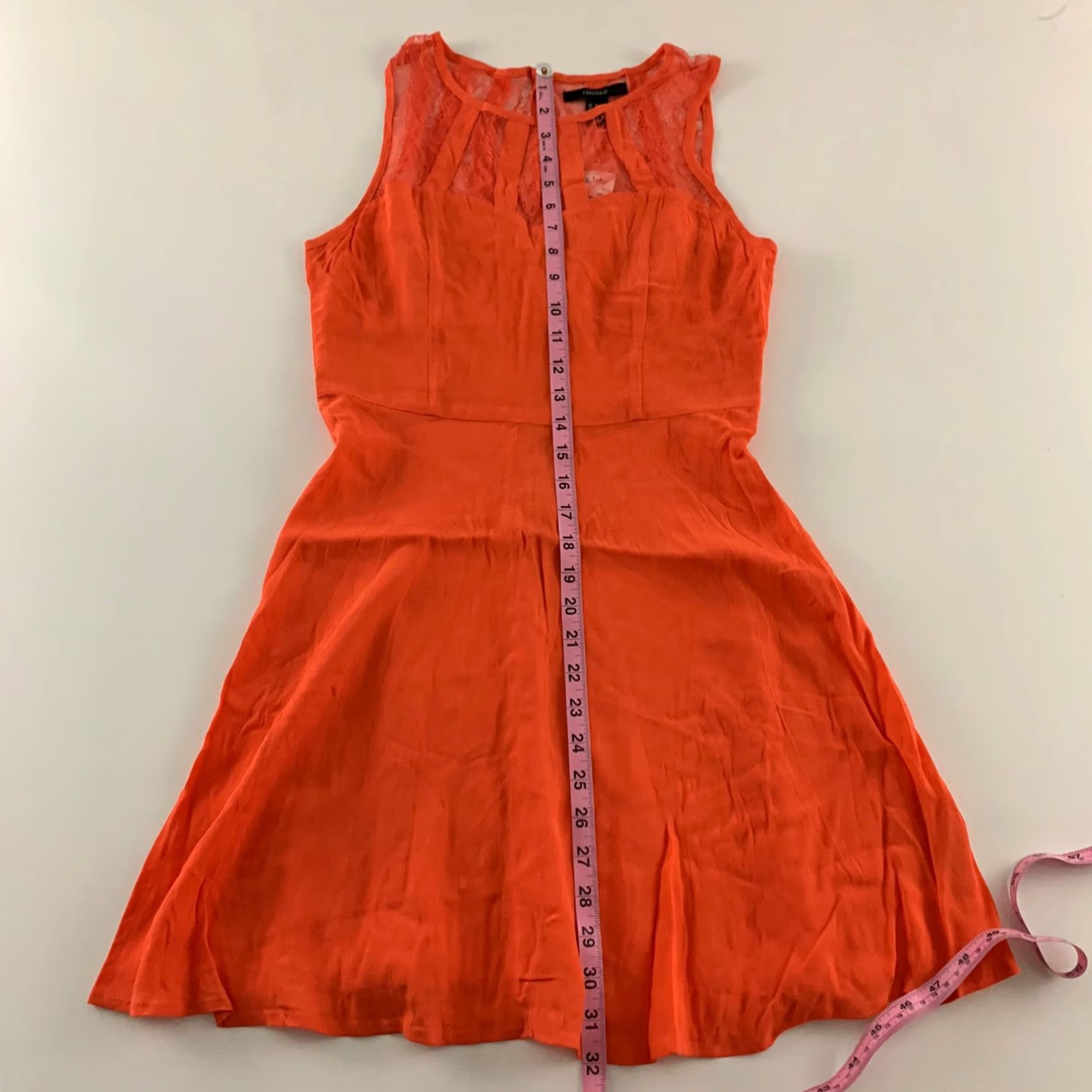 Forever 21 FOREVER 21 Tank Dress Sleeveless Lace Accents Women's Medium Peach Orange Dress Size M / US 6-8 / IT 42-44 - 5 Thumbnail