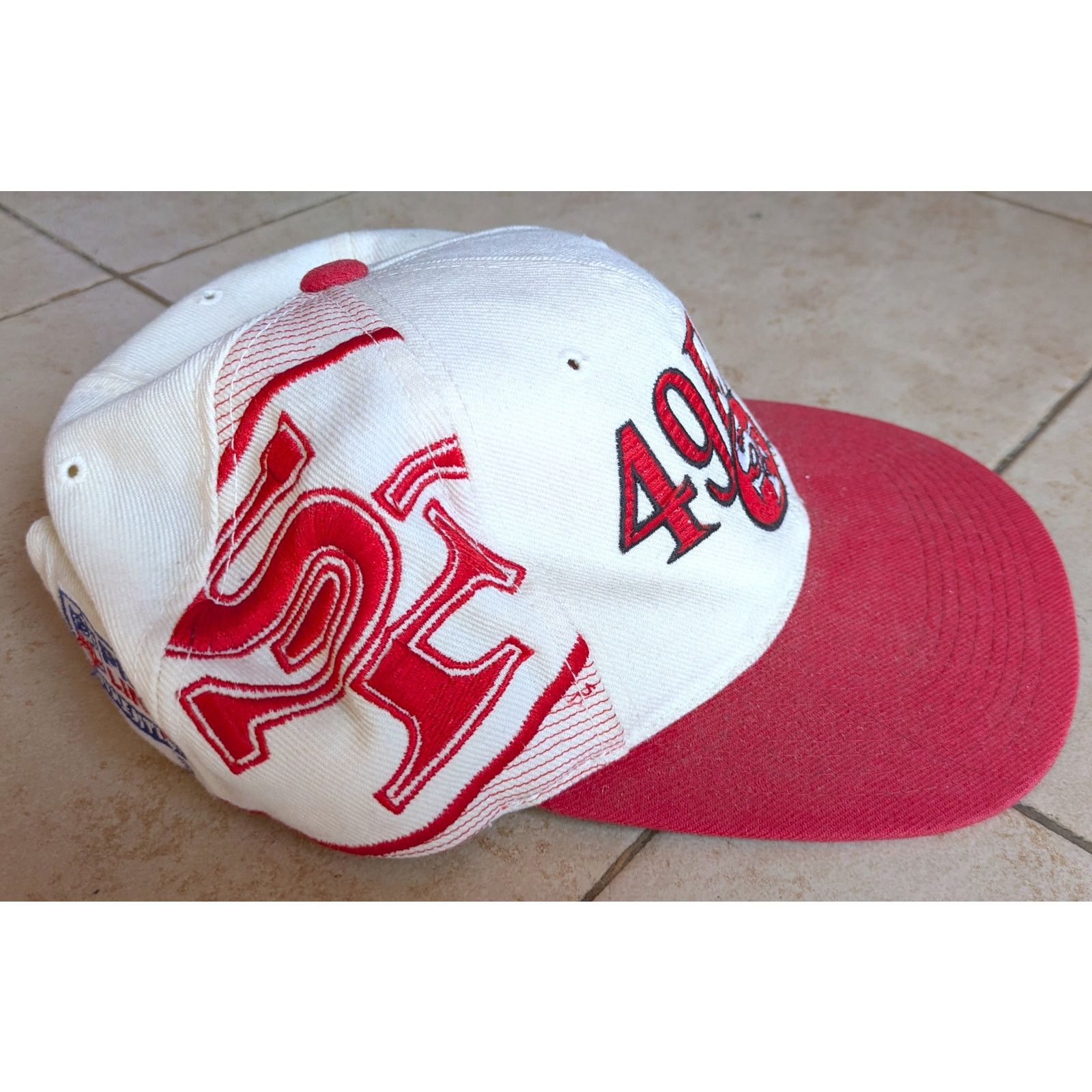 NFL San Francisco 49ers 90s LASER snapback White red cap NFL vtg Size ONE SIZE - 2 Thumbnail