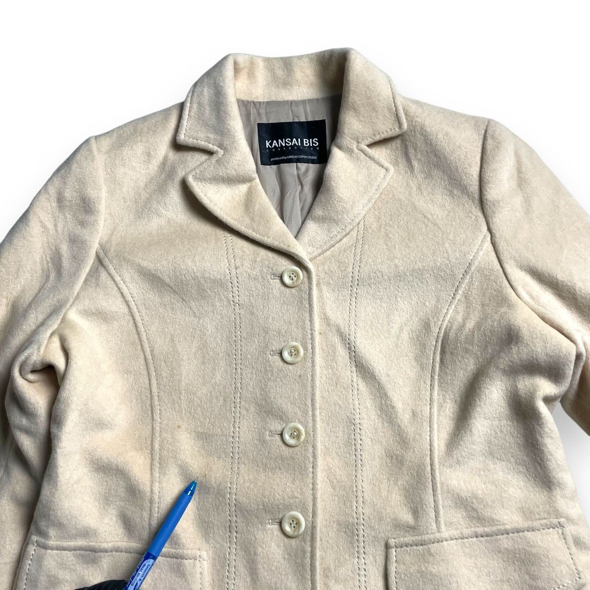 Japanese Brand × Kansai Yamamoto 🇯🇵 KANSAI BIS COLLECTION BY KANSAI SUPER STUDIO WOOL BLAZER Size L / US 10 / IT 46 - 10 Thumbnail