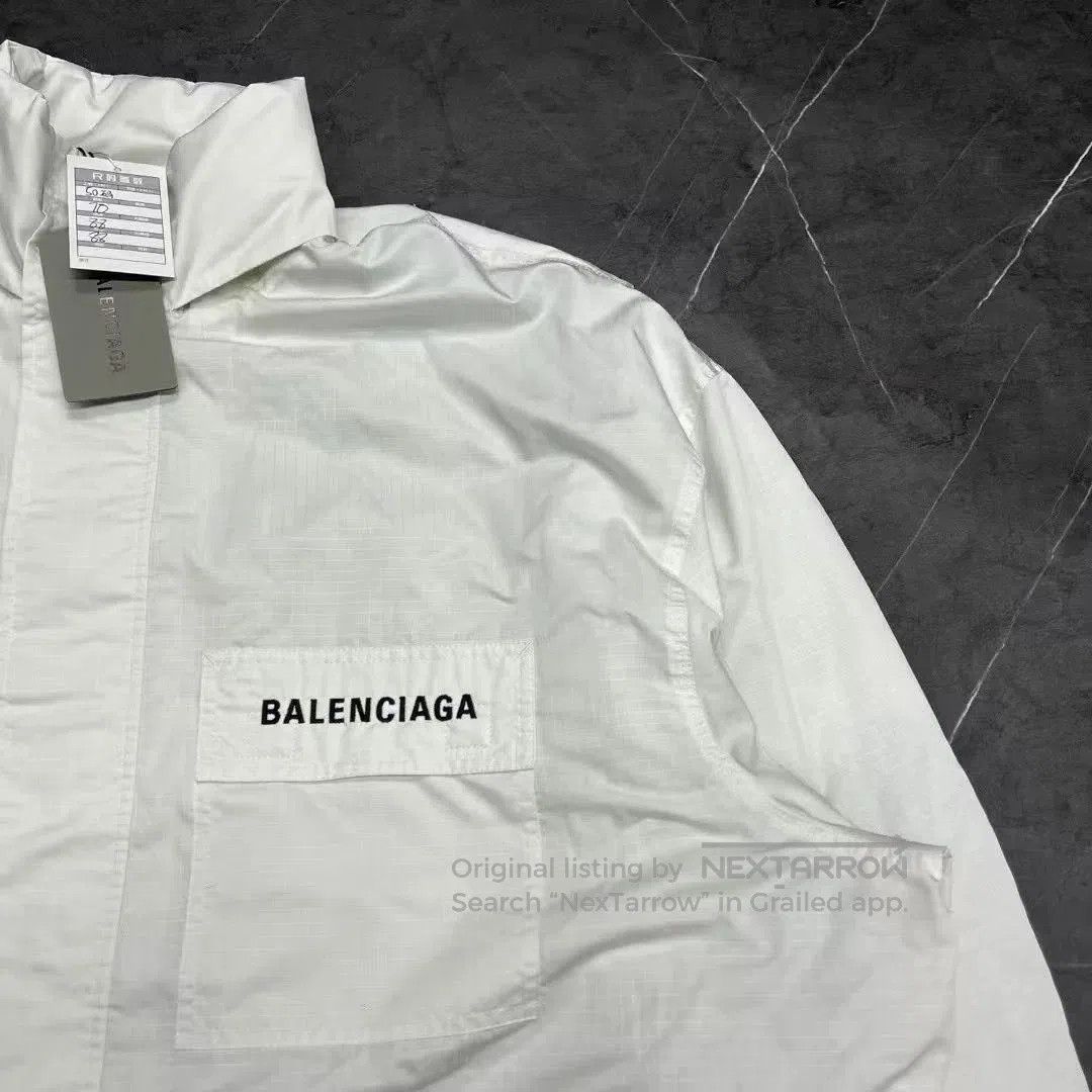 Balenciaga Balenciaga White Embroidered Logo Jacket. Size US L / EU 52-54 / 3 - 3 Thumbnail