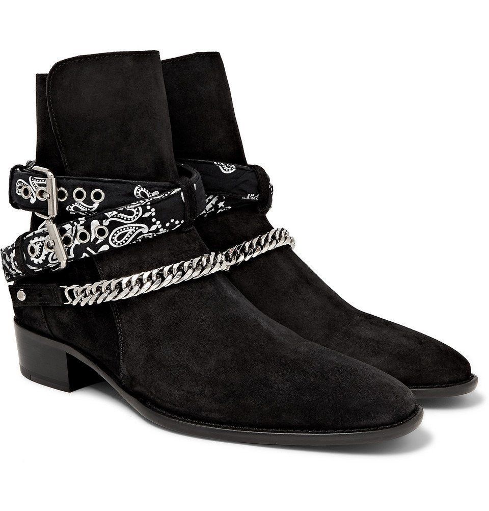 Amiri o1y0525 Leather Buckle Ankle Boots in Black Size US 8 / EU 41 - 2 Thumbnail