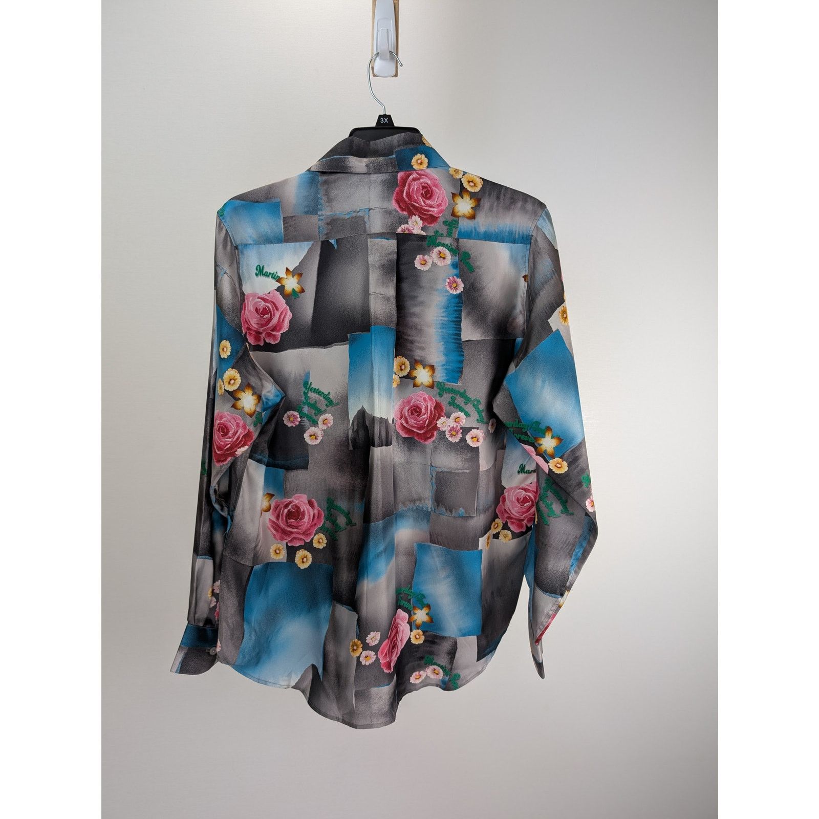 Martine Rose o1rshd1 Classic Shirt Today Floral in Blue/Steel Size US L / EU 52-54 / 3 - 12 Thumbnail