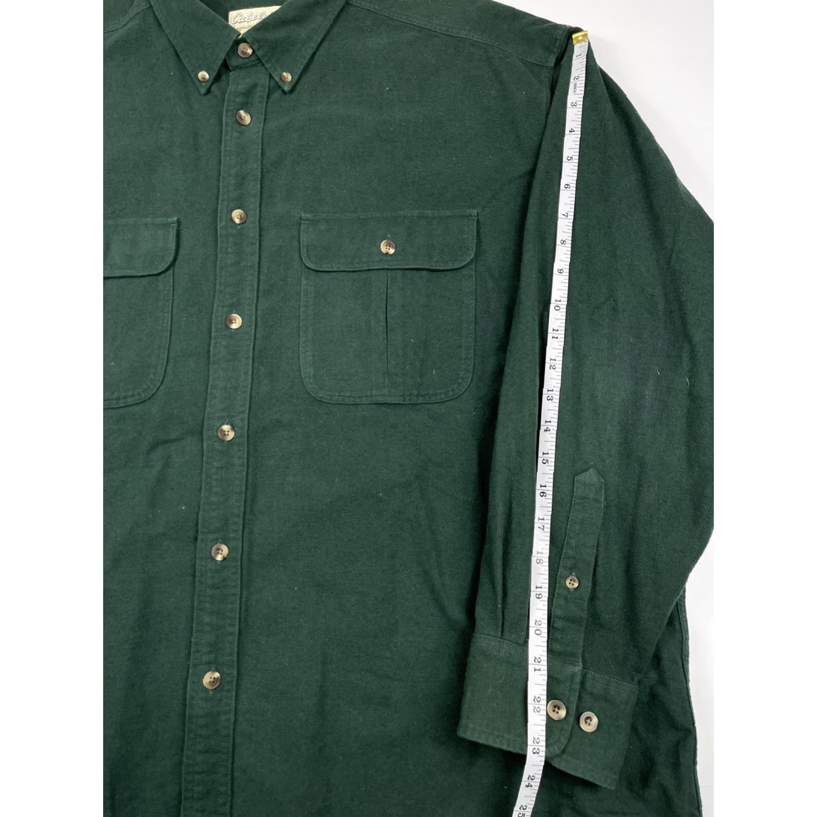 Vintage VINTAGE Cabela's Mens Shirt Chamois Cloth Flannel Button-Up Heavyweight Green 2XL Hunting Size US XXL / EU 58 / 5 - 5 Thumbnail