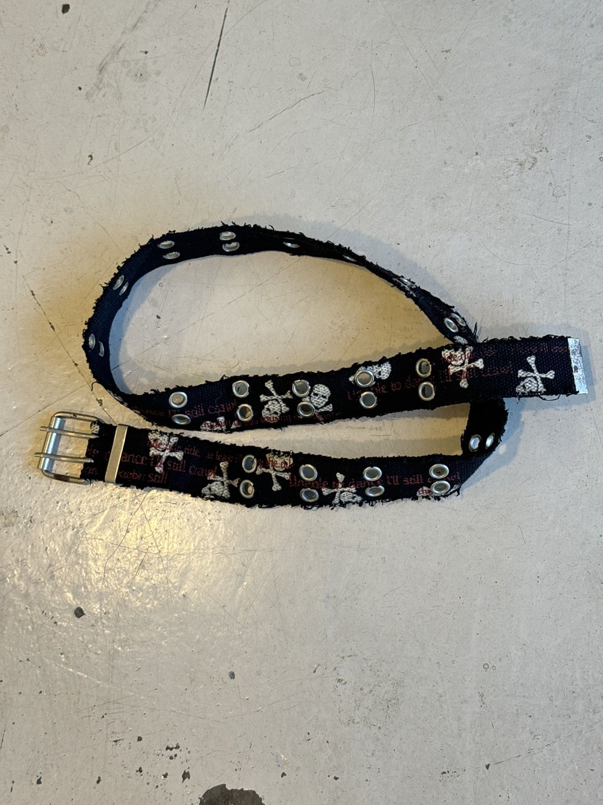 Japanese Brand × Vintage Vintage Skulls Punk Riot Poem Belt Size 44 - 2 Thumbnail