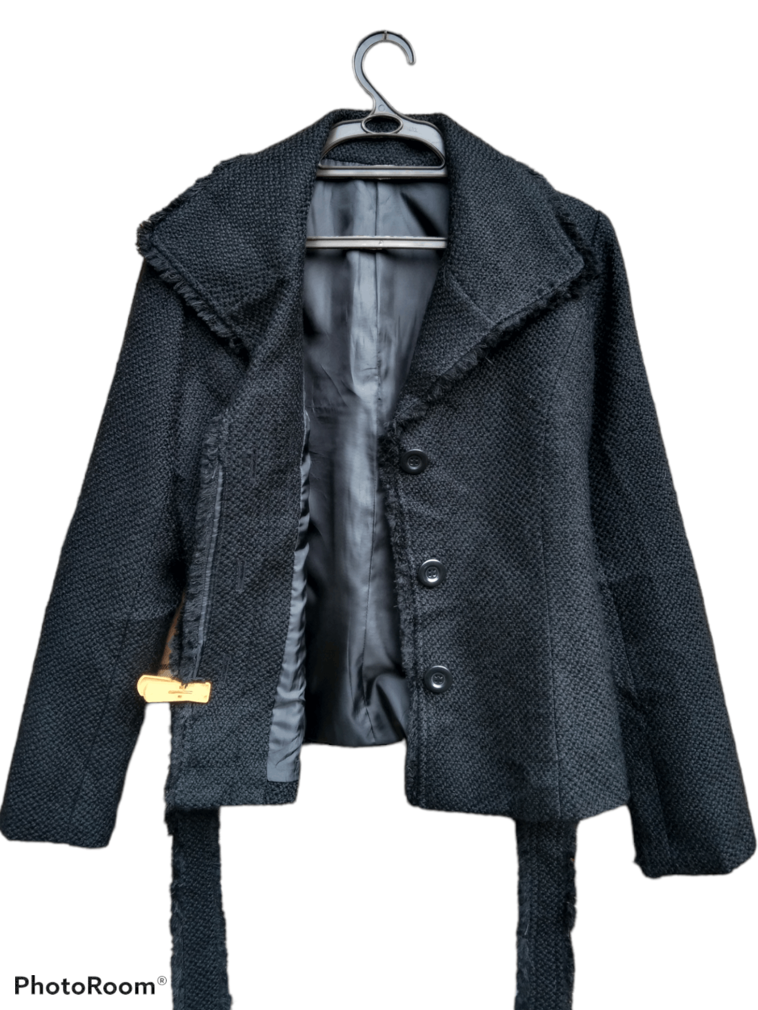 Japanese Brand AW WOMEN'S BLACK TEXTURED JACKET Size XS / US 0-2 / IT 36-38 - 2 Thumbnail