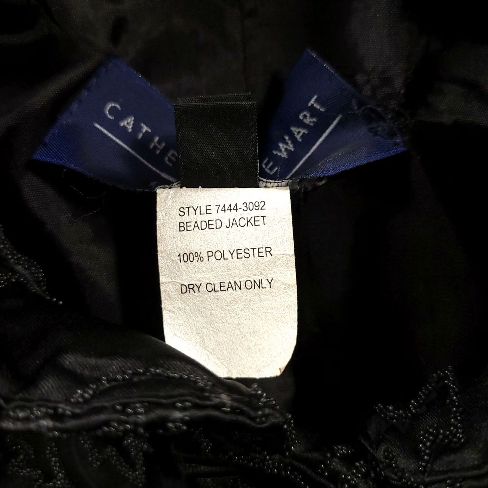 Vintage VINTAGE BellePointe Catherine Stewart Women's Beaded Jacket Black Medium Floral 90s American Mens Womens Girls Size M / US 6-8 / IT 42-44 - 8 Thumbnail