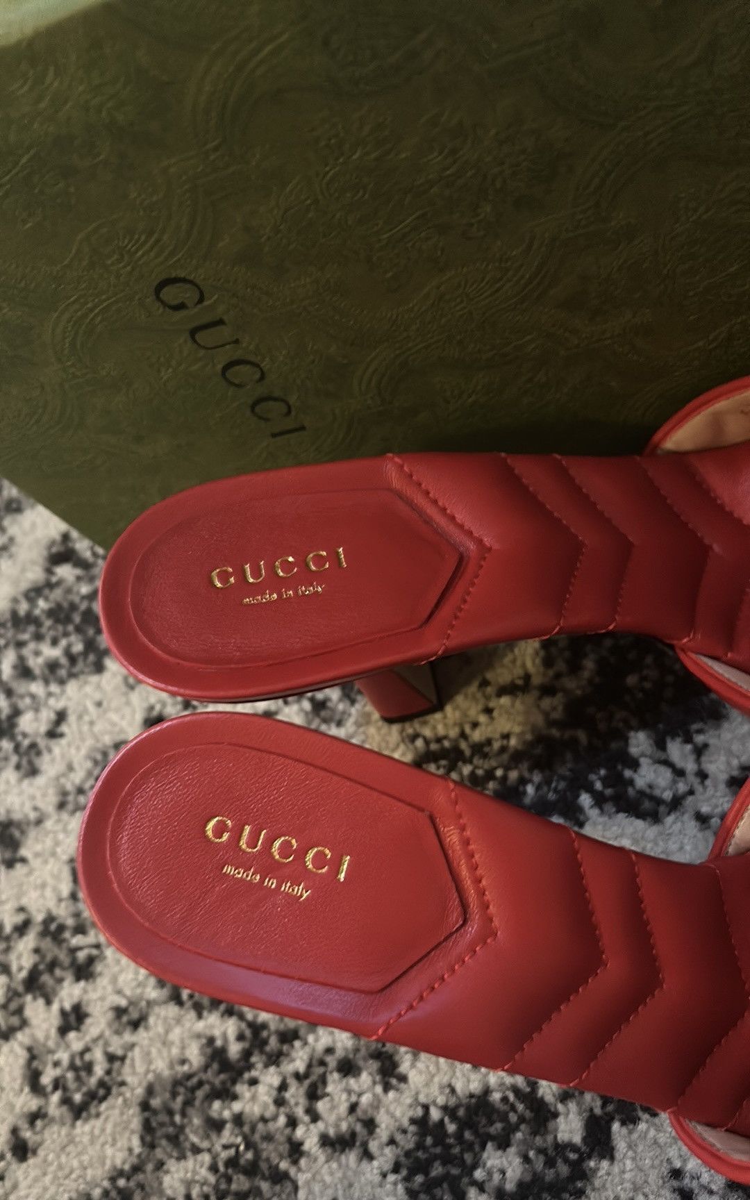 Gucci Gucci Double G Marmont Slide Sandal Mules Maple Red 40.5 Size US 10.5 / IT 40.5 - 4 Thumbnail