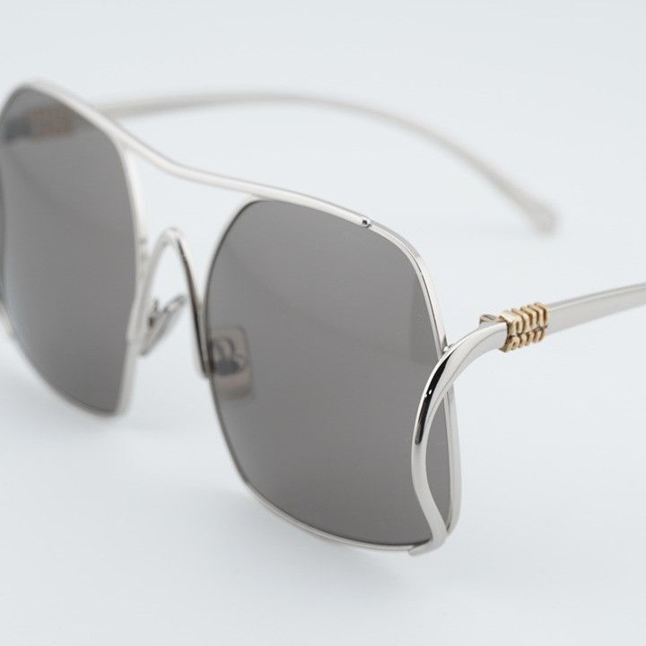 Miu Miu Miu Miu MUA55S 1BC80Q Sunglasses Silver Square Frame Size ONE SIZE - 9 Thumbnail