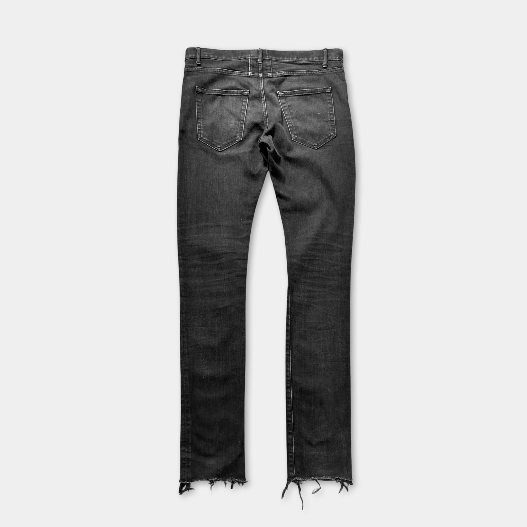 Saint Laurent Paris Saint Laurent 2014 Hedi Slimane Black Frayed Skinny Jeans Size US 32 / EU 48 - 5 Thumbnail