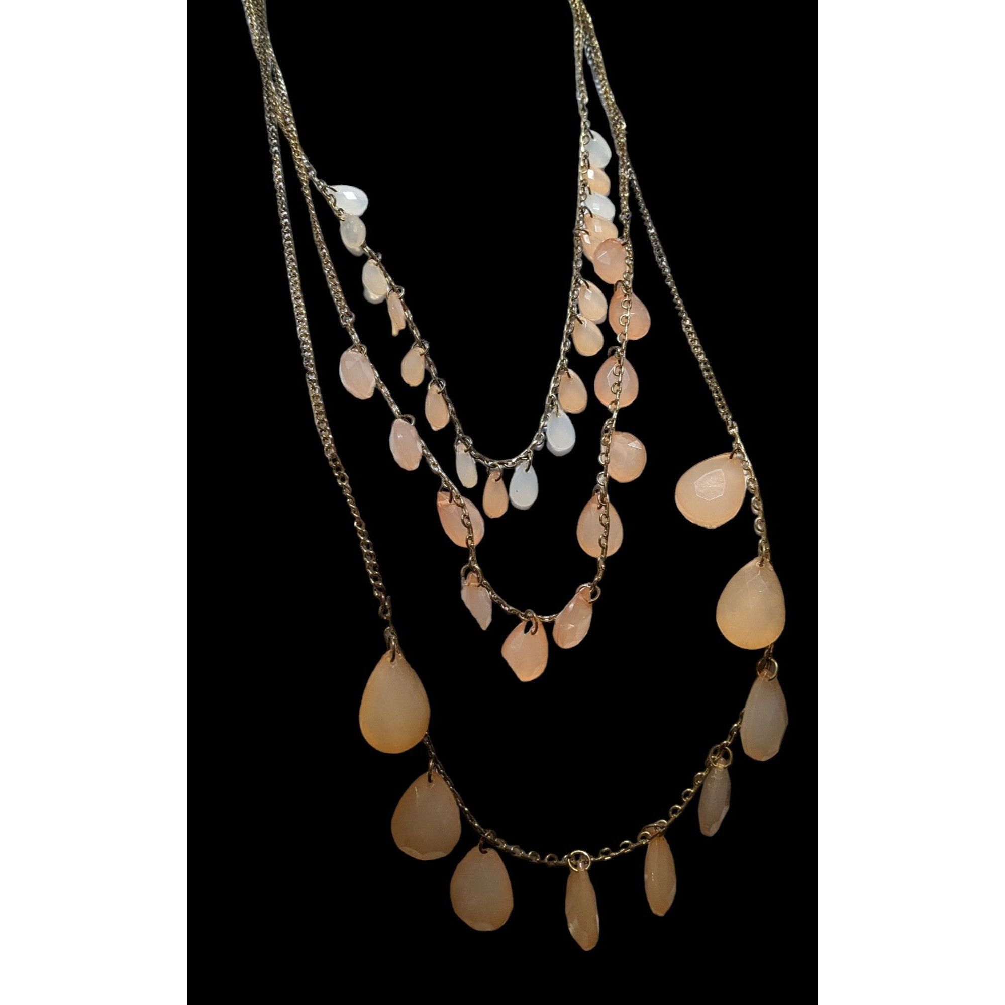 Other Bohemian Layered Necklace With Peach Teardrop Beads Size ONE SIZE - 5 Thumbnail