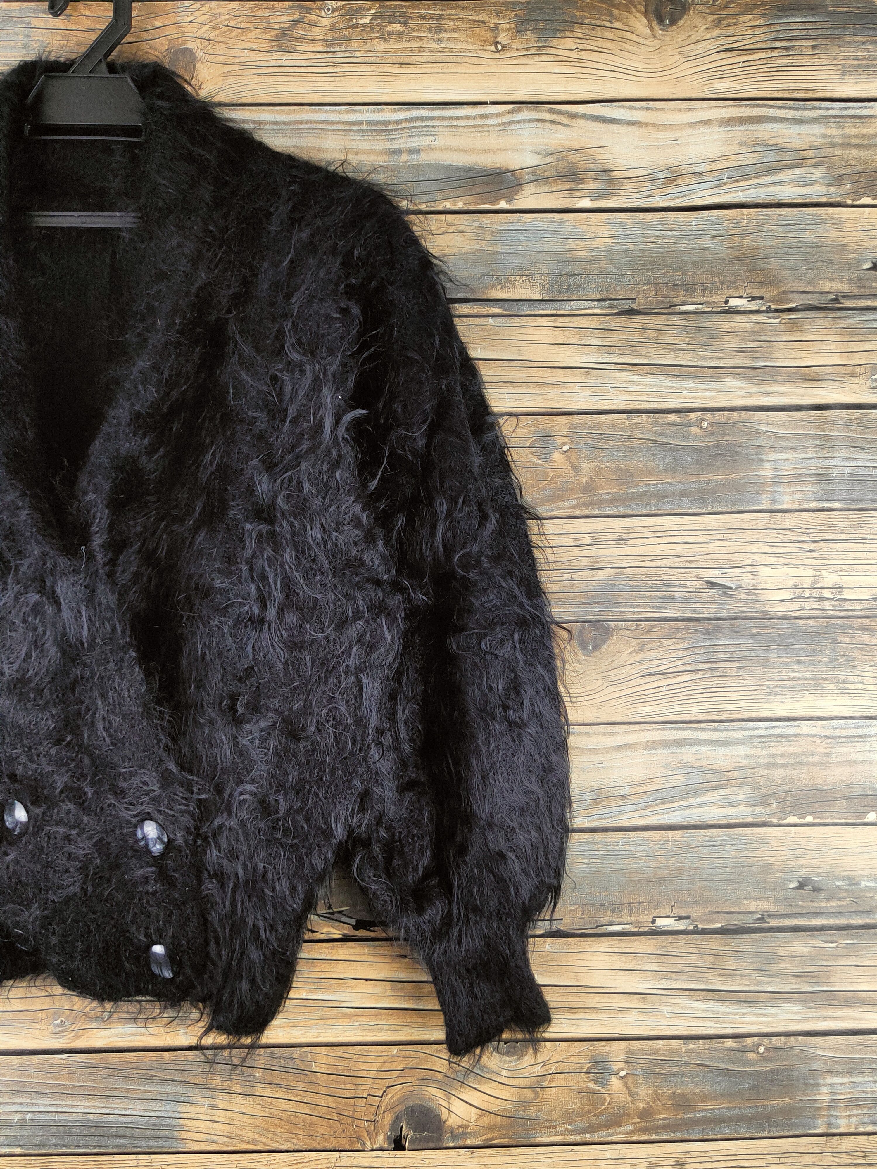 Japanese Brand DL Japa vintage shaggy Black Fur Mohair Knitwear #46-486 Size M / US 6-8 / IT 42-44 - 5 Thumbnail