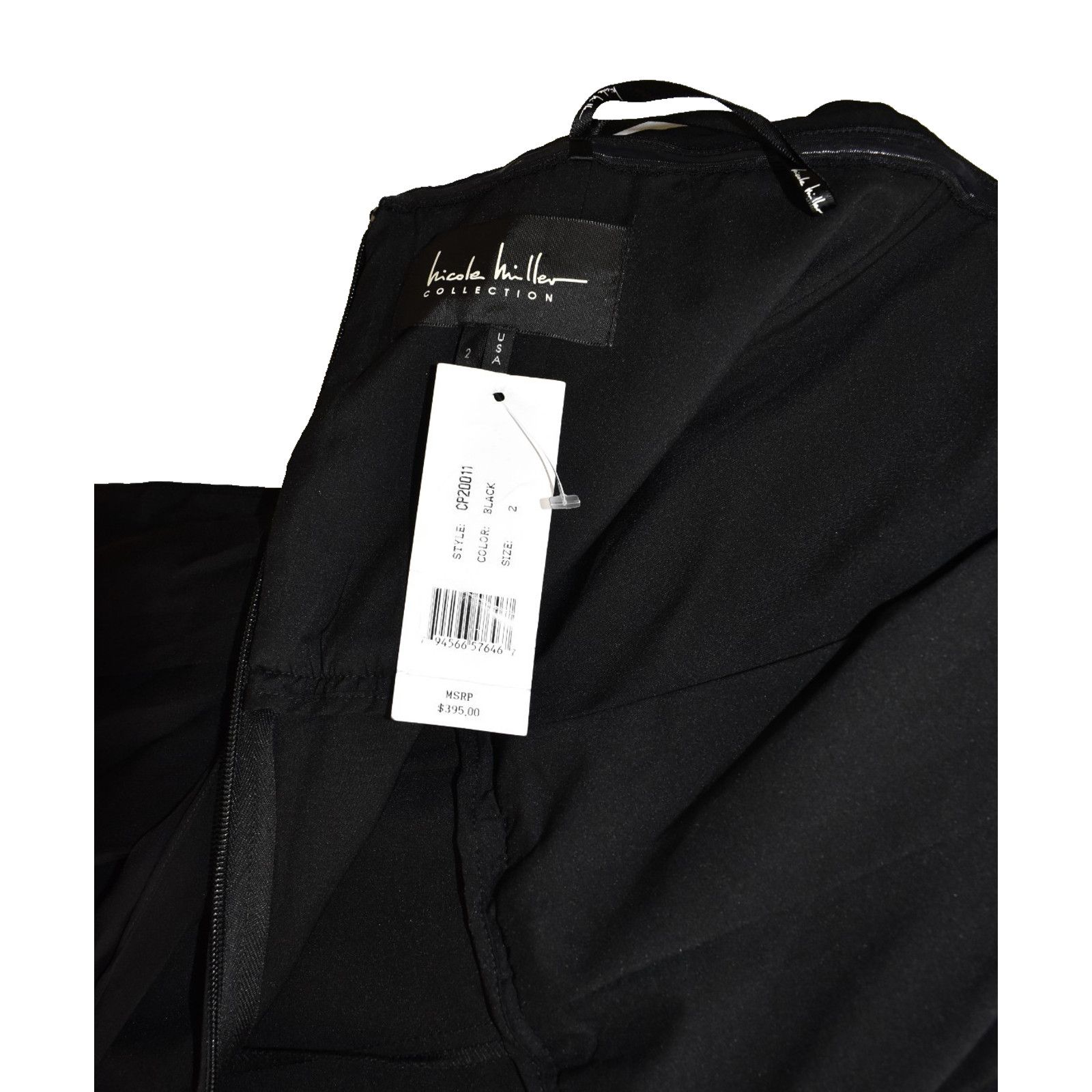 Nicole Miller NICOLE MILLER Black Silk Blend Strapless Jumpsuit Sz 2 $395 Size 26" / US 2 / IT 38 - 7 Thumbnail