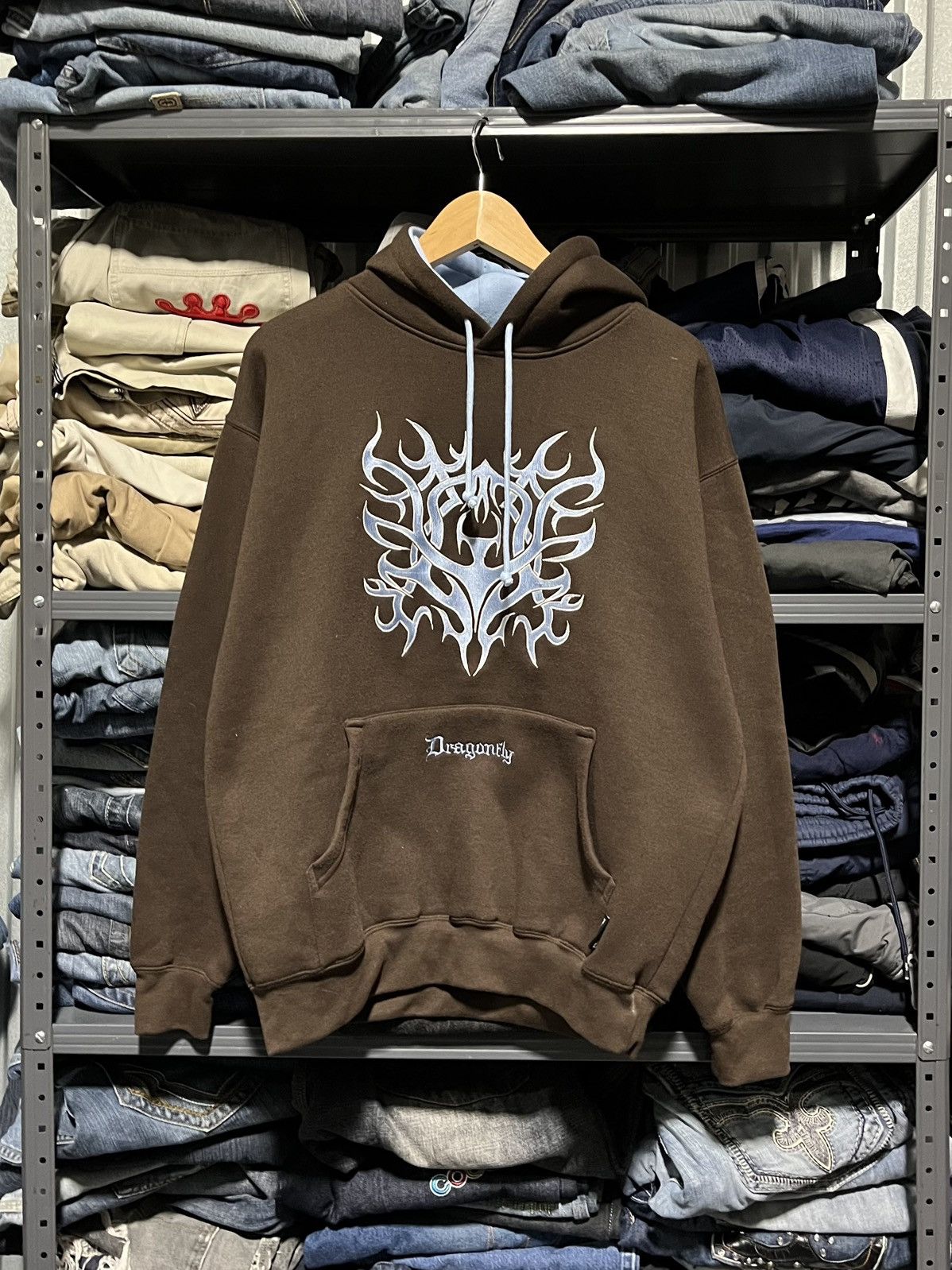 Crazy Y2K Dragonfly Grunge Tribal Skater JNCO Style Hoodie