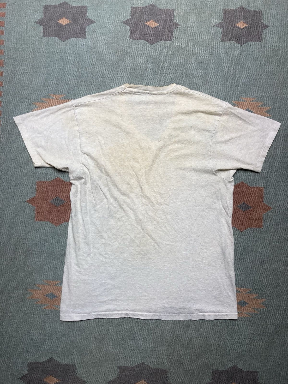 Vintage Vtg blank white tshirt v neck grunge single stitch cotton XL Size US XL / EU 56 / 4 - 8 Thumbnail