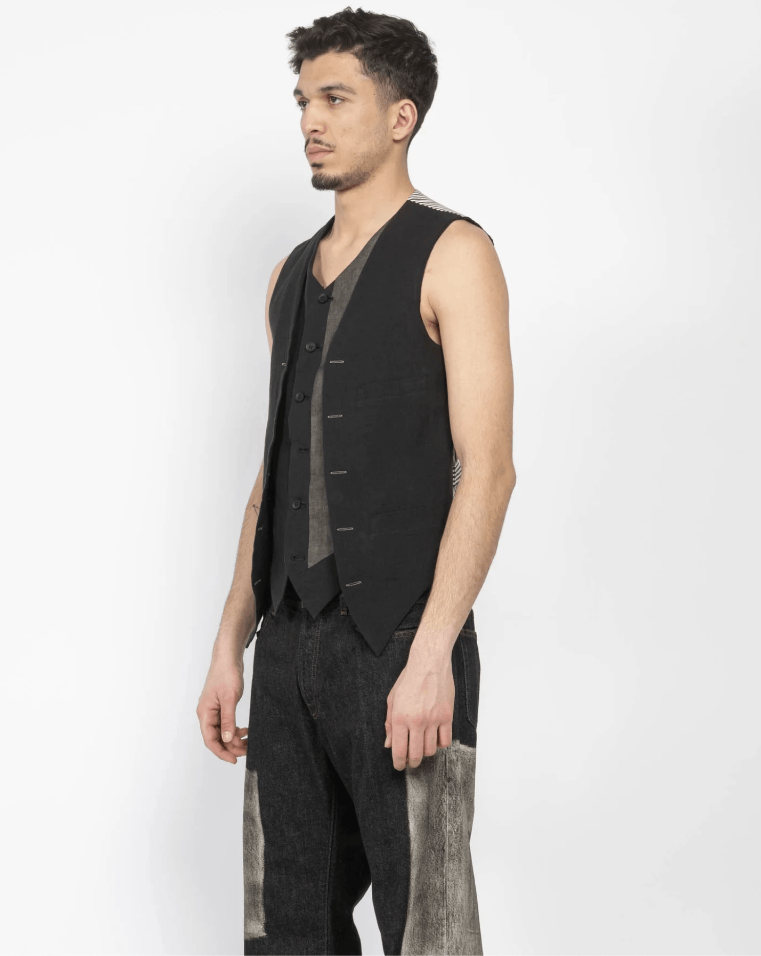 Yohji Yamamoto Yohji Yamamoto Pour Homme - Double Layered Switching Vest Size US L / EU 52-54 / 3 - 14 Thumbnail
