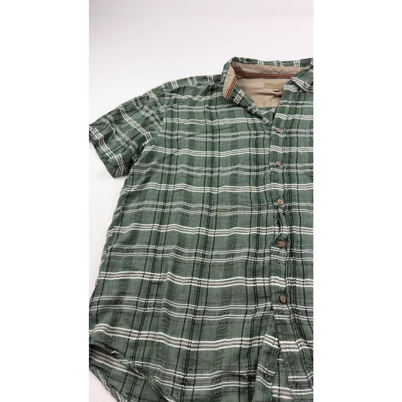 Scully Scully Shirt Mens Extra Large Green Plaid Short Sleeve Button Up Western Casual Size US XL / EU 56 / 4 - 5 Thumbnail