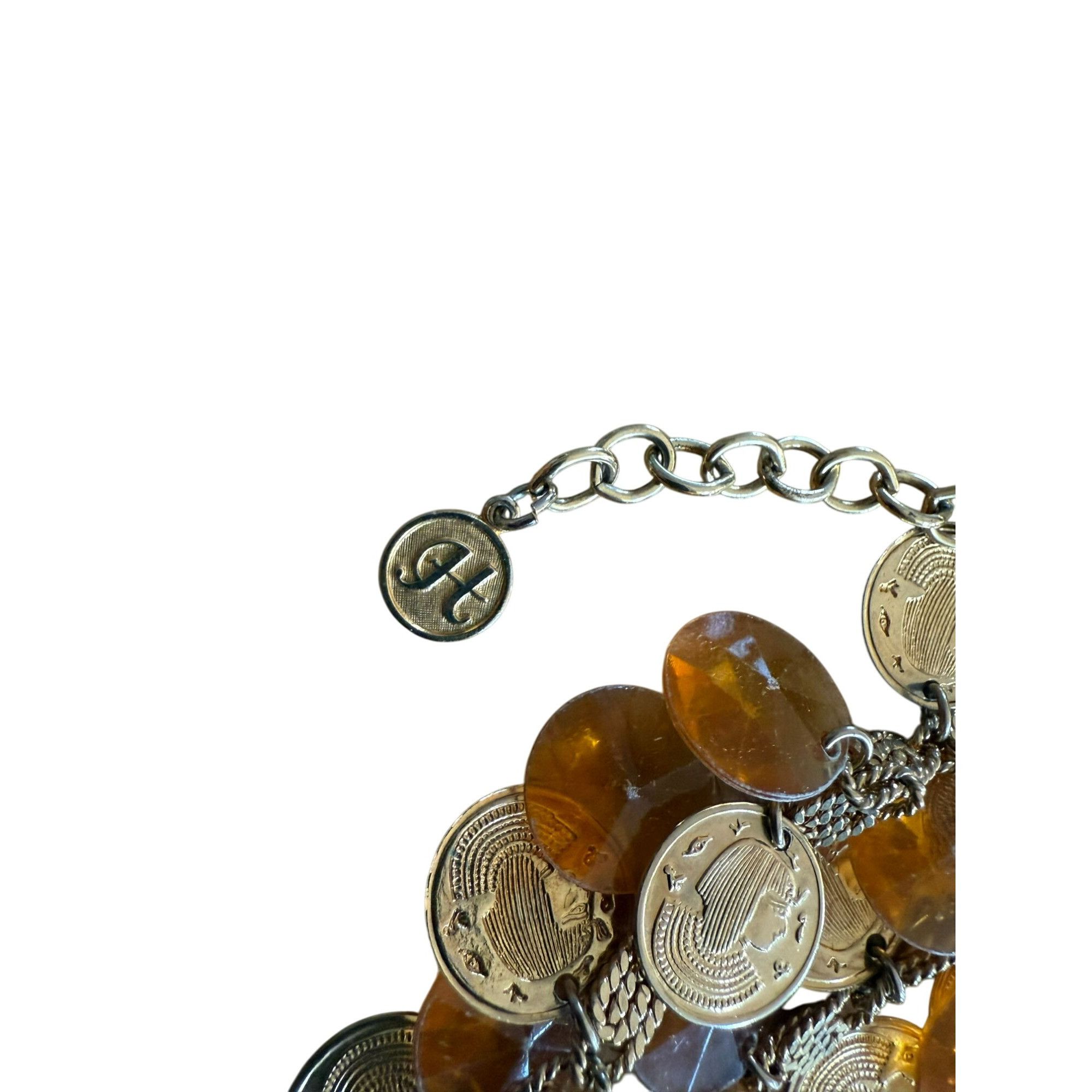Other Vintage Signed HOBE Rare Egyptian Bib Necklace W/ Lucite Yel Size ONE SIZE - 3 Thumbnail