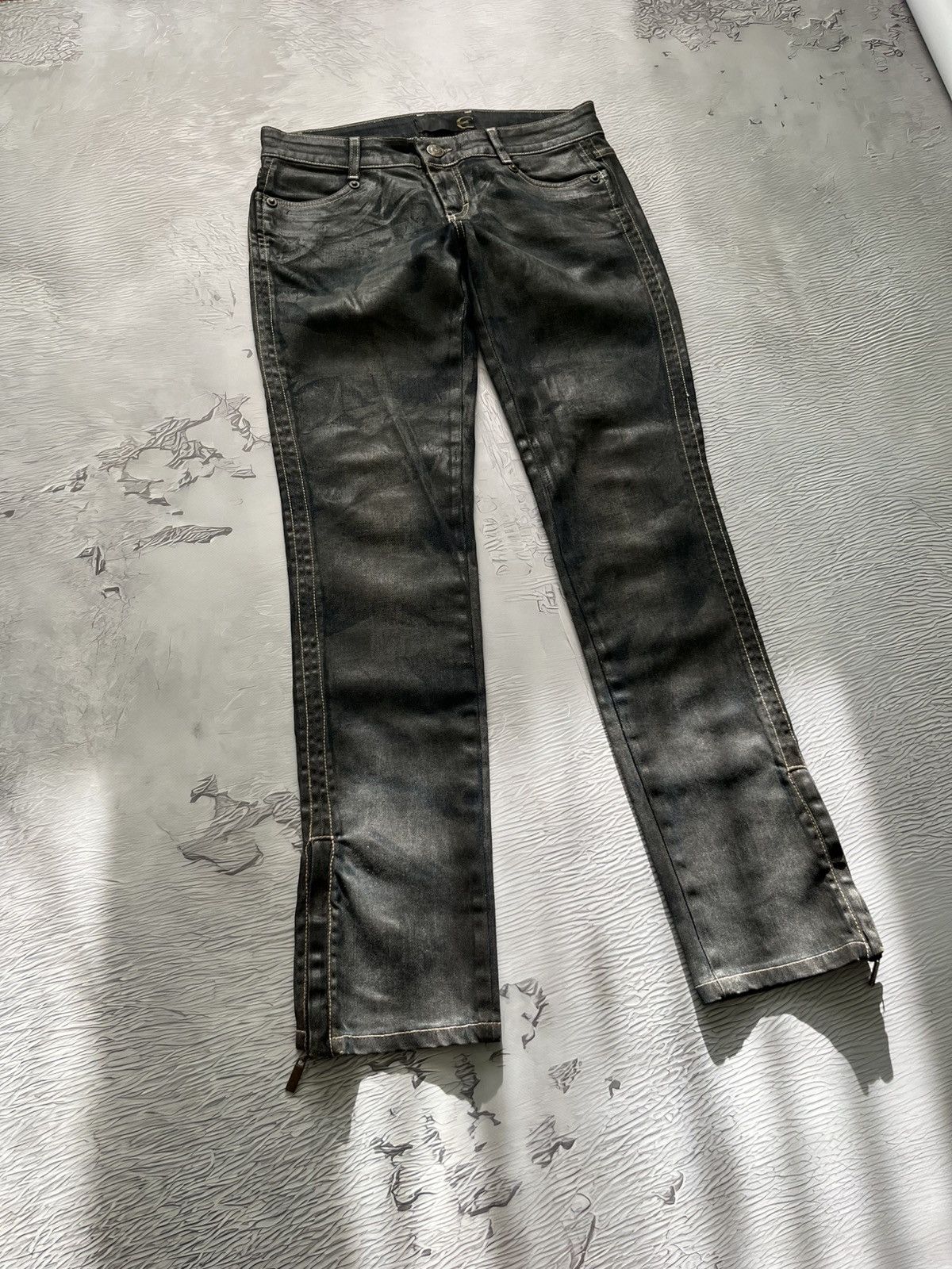 Just Cavalli 🍃Just Cavalli Waxed Luxury Jeans Pants Black Size 29" - 2 Thumbnail