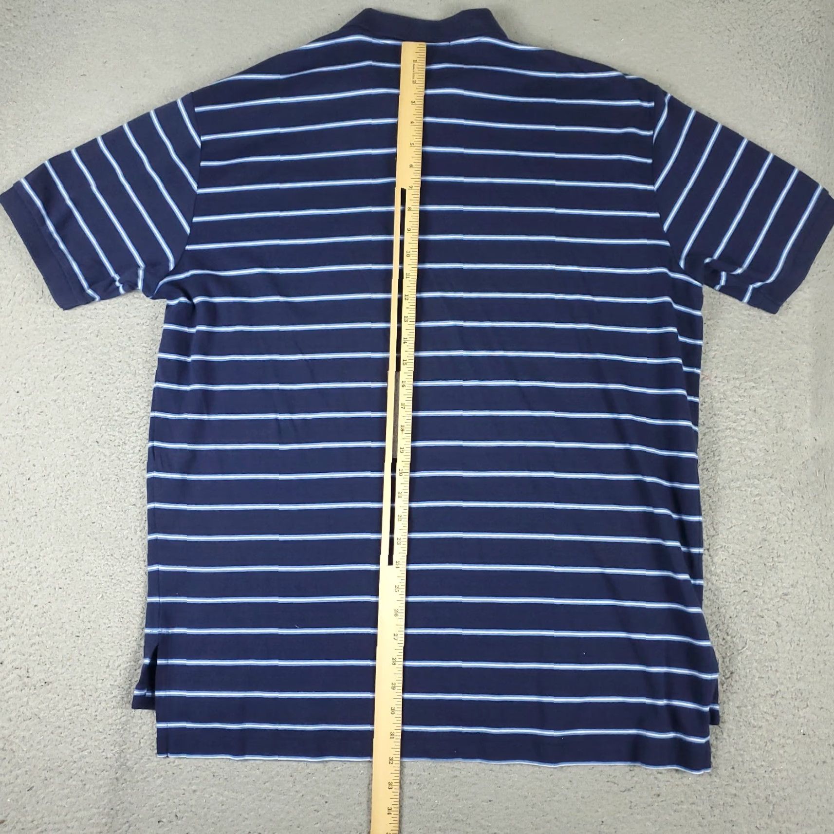 Ralph Lauren VINTAGE? No — Actually: "Ralph Lauren Polo Shirt Mens 2XL Blue Striped Pony Short Sleeve Casual" Size US XXL / EU 58 / 5 - 4 Thumbnail