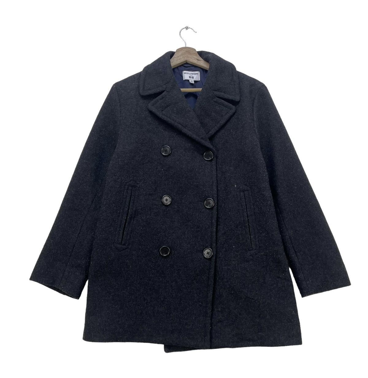 image of Uniqlo X Ines De La Fressange Coat Jacket in Navy Periwinkle, Women's (Size Small)