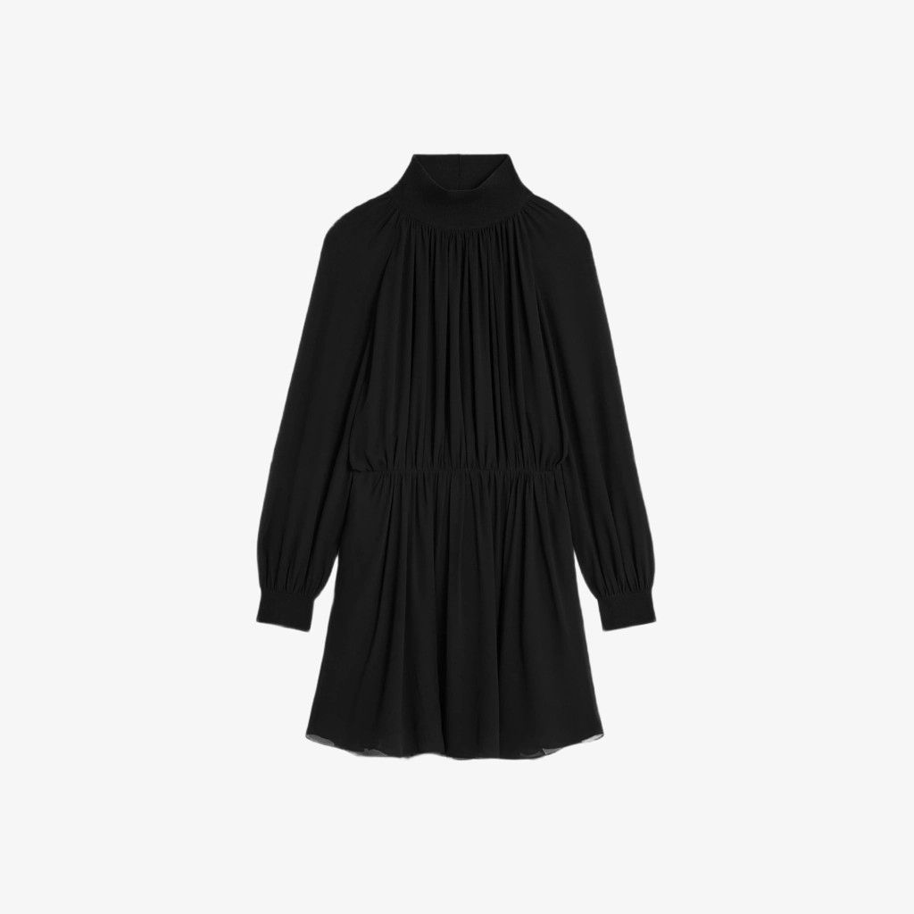 Celine o1w1db10526 2R07N8 Mini Dress in Black Size XXS / US 00 / IT 34 - 1 Thumbnail