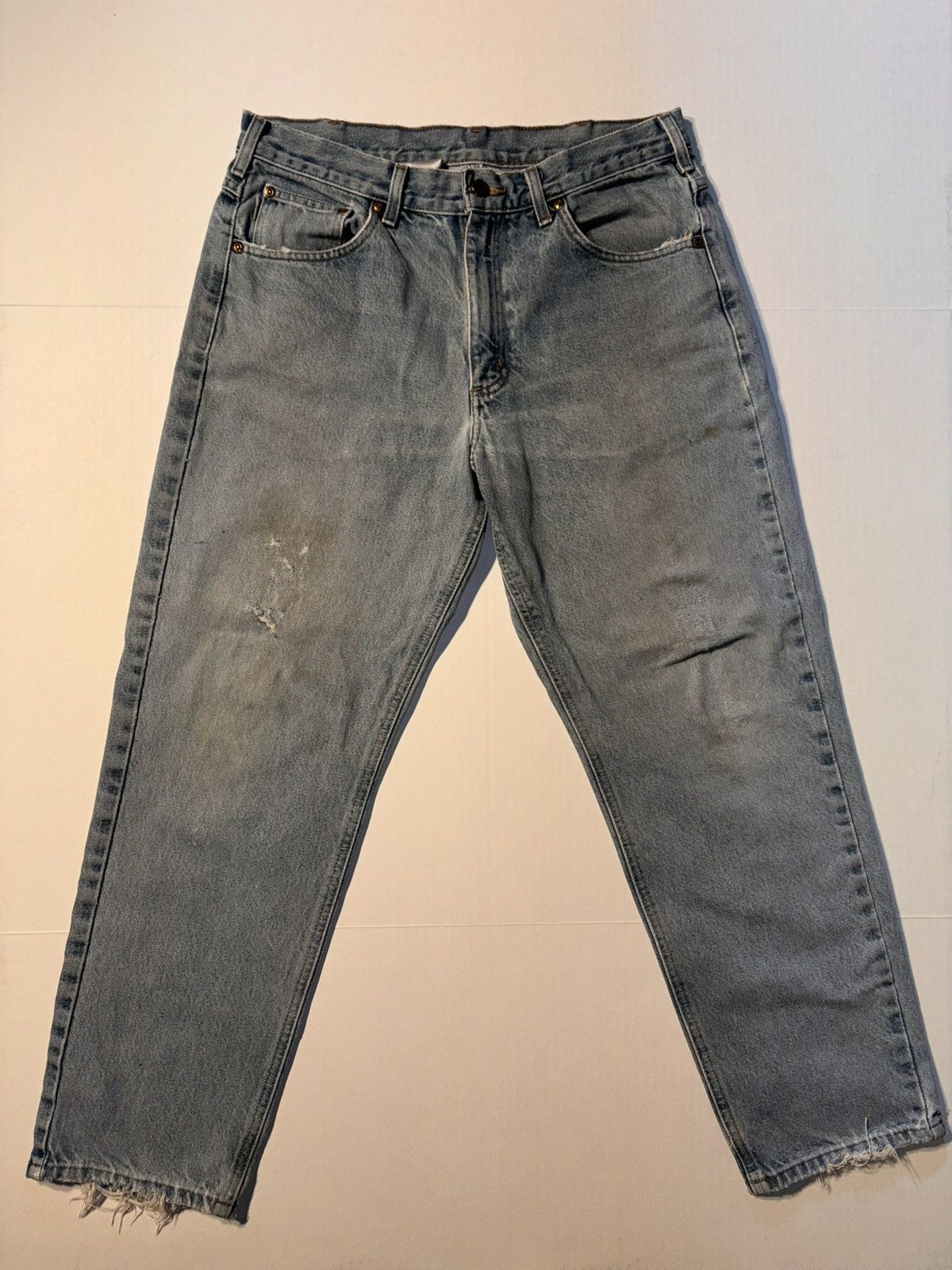 Carhartt Vtg Carhartt B17 Relaxed Fit Light Wash Jeans Workwear 34x30 Size US 34 / EU 50 - 1 Thumbnail