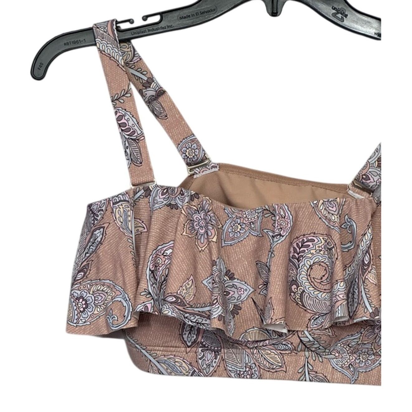 Other Artesands Bikini Swim Top 10 Paisley Adjustable Ruffle New Size L / US 10 / IT 46 - 4 Thumbnail