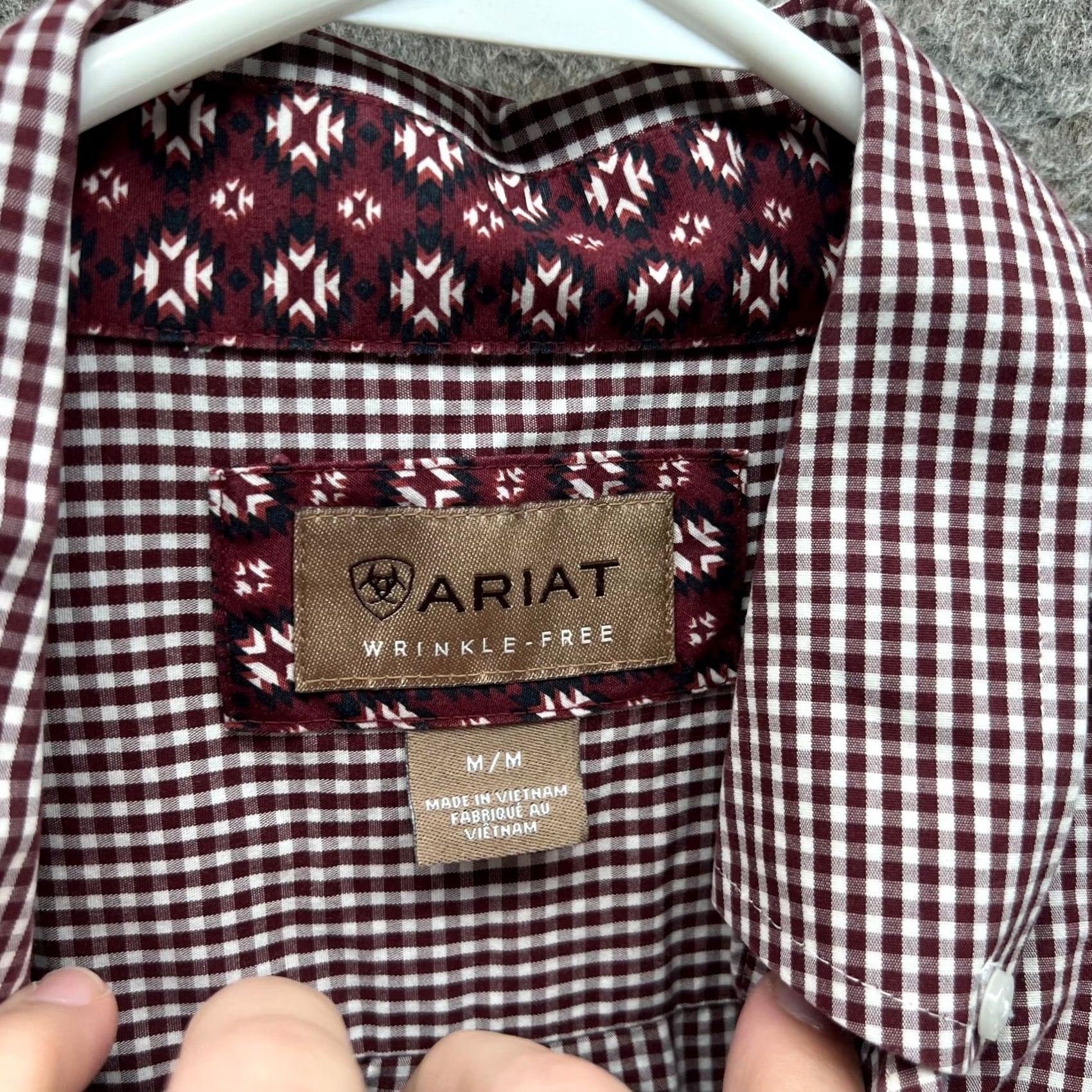 Ariat VINTAGE Ariat Shirt Men Medium Check Red Casual Button Down Windowpane Wrinkle Free Size US M / EU 48-50 / 2 - 6 Thumbnail