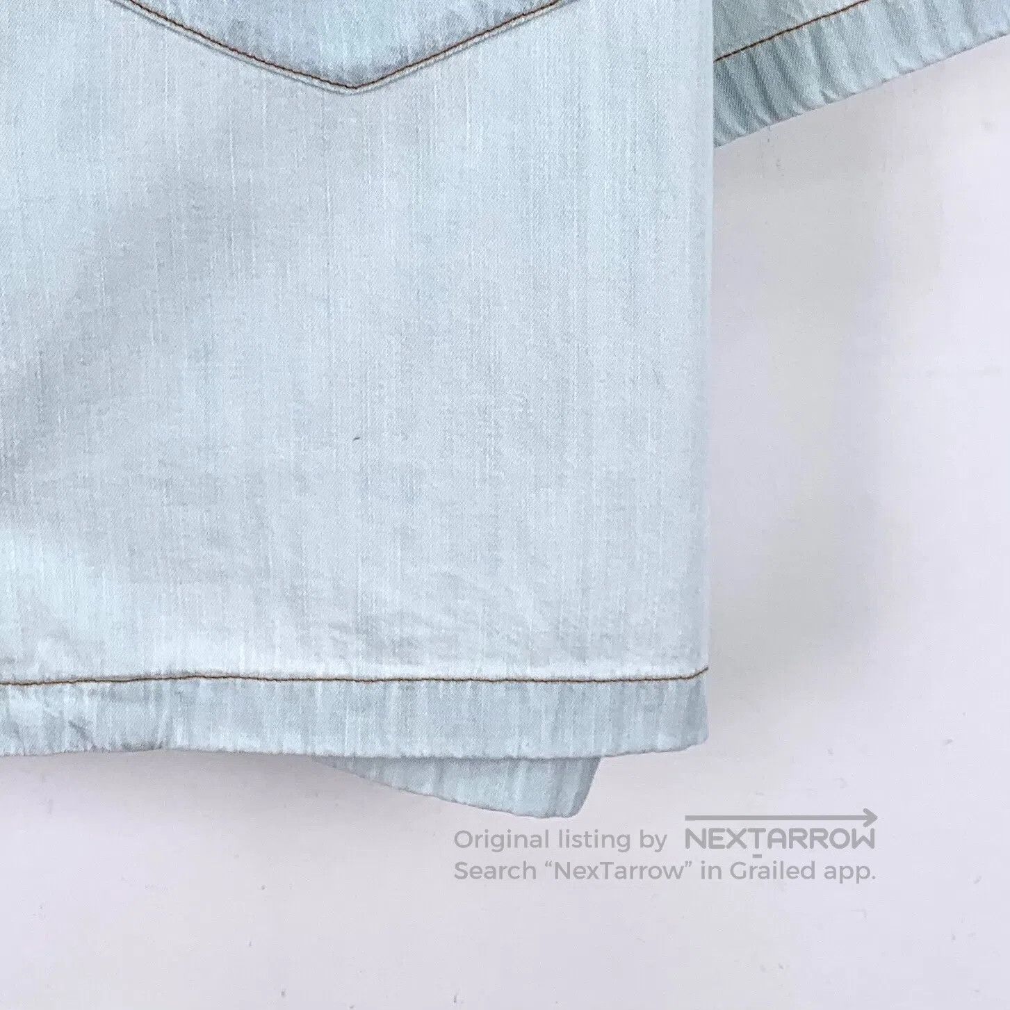 Miu Miu Miu Miu Light Blue Pocket Logo Embroidered Cotton Lapel Si Size XS / US 0-2 / IT 36-38 - 4 Thumbnail