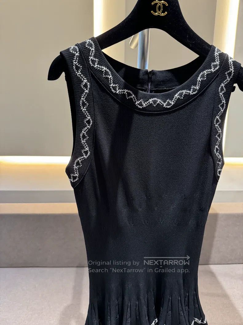 Alaia Alaia Black and White Colorblock Knit Jacquard Dress Size XS / US 0-2 / IT 36-38 - 5 Thumbnail