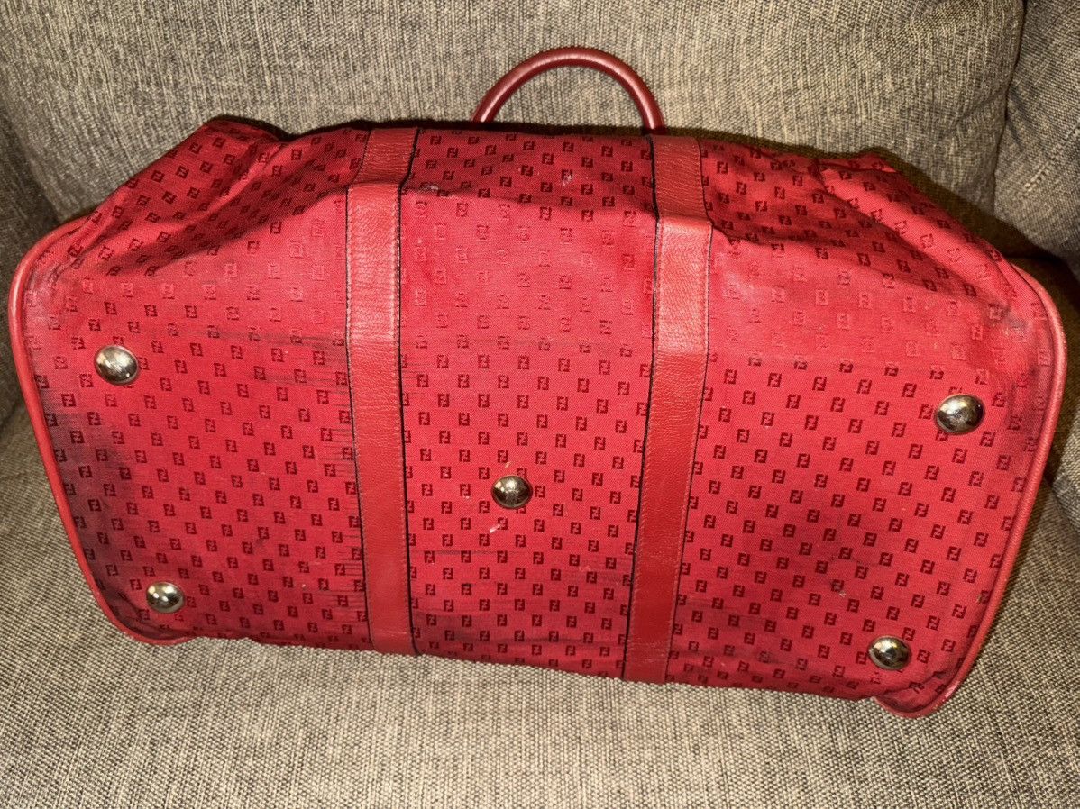 Fendi Fendi Vintage Red Monogram Canvas Duffle Travel Bag Handbag Size ONE SIZE - 7 Thumbnail