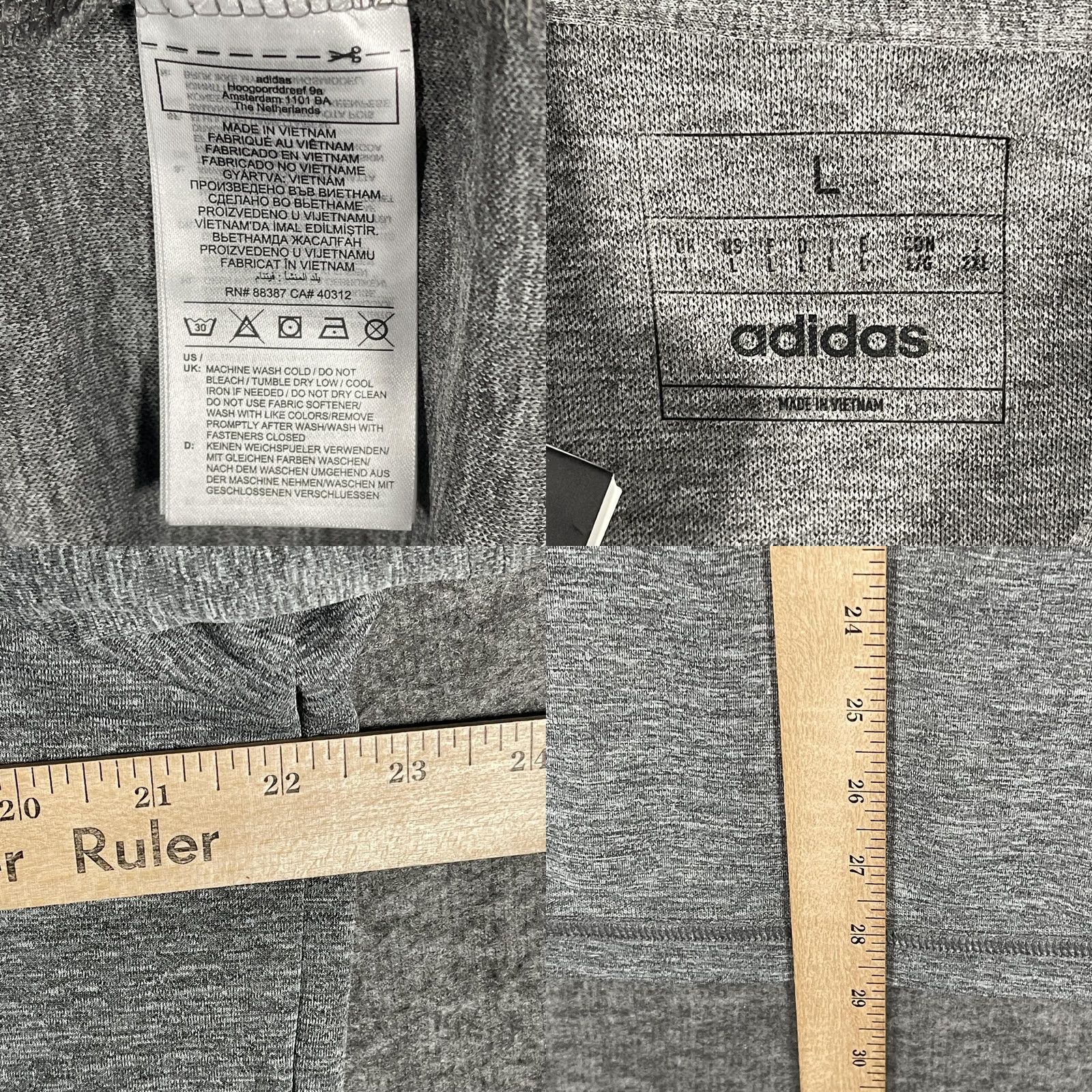Adidas Adidas Polo Shirt Mens Large Gray Black Heather Performance Golf A582 HTR HS401 Size US L / EU 52-54 / 3 - 8 Thumbnail