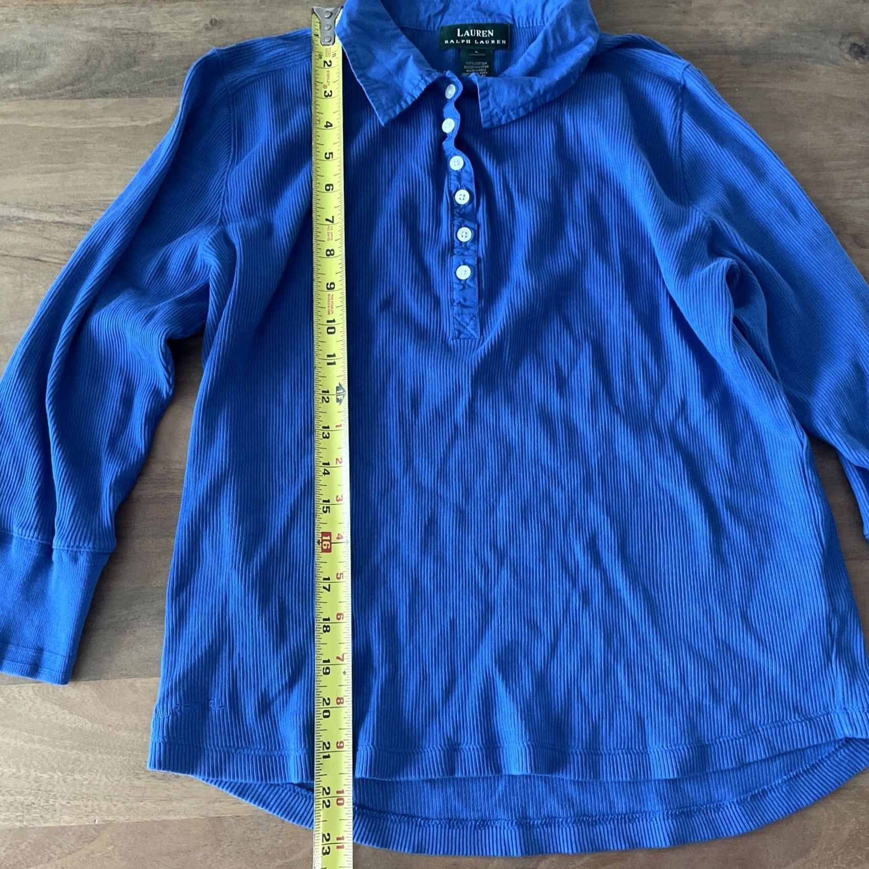 Ralph Lauren Ralph Lauren Women’s Henley Sweatshirt 100% Cotton Blue L Regular Long Sleeve Casual Shirt Knit Ladies Mens? No. Size L / US 10 / IT 46 - 4 Thumbnail