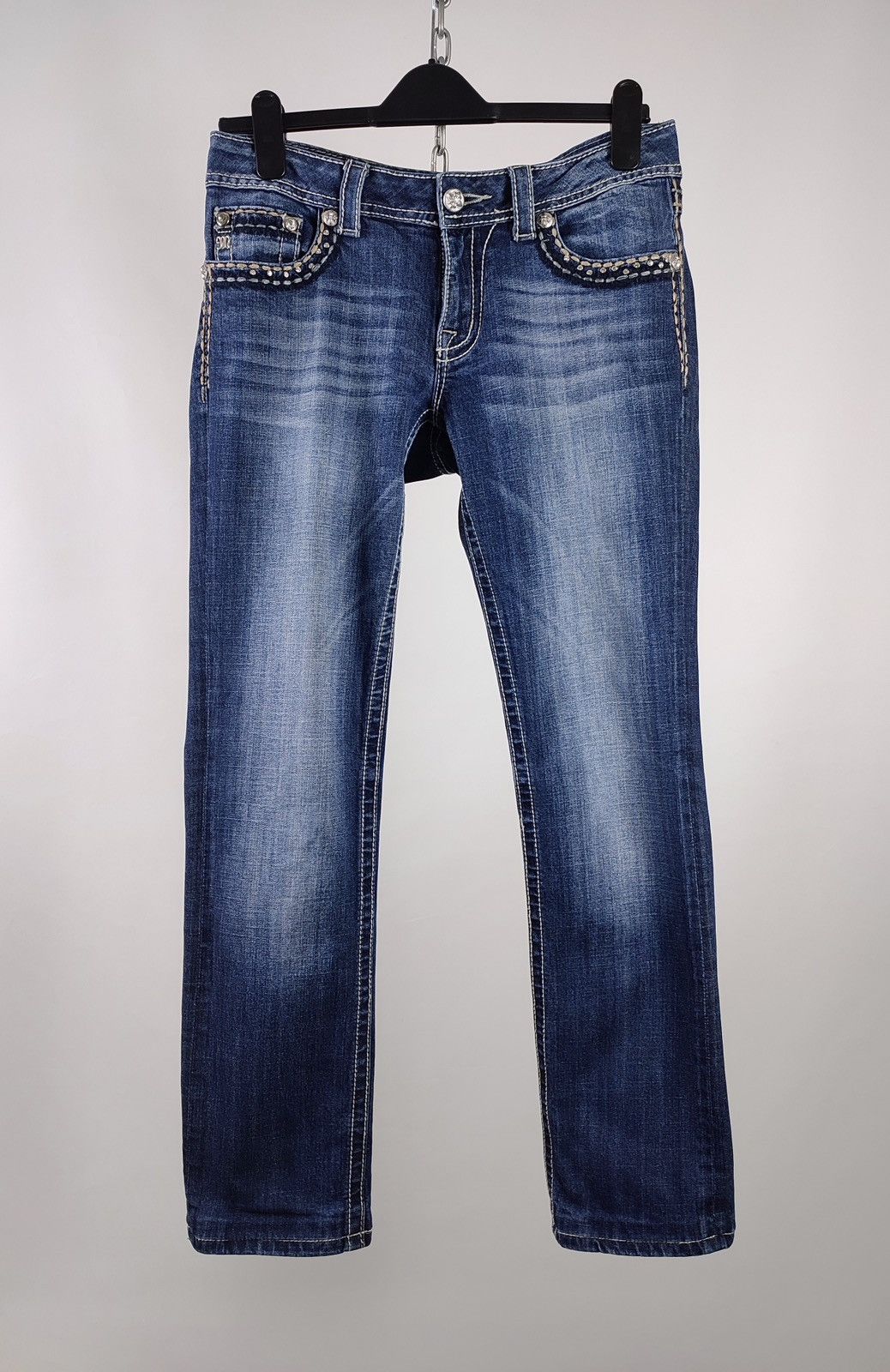 Miss Me Y2K Miss Me Rhinestones Embroidered Denim Jeans Size 30" / US 8 / IT 44 - 2 Thumbnail