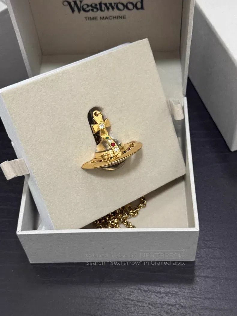 Vivienne Westwood Vivienne Westwood Replica Golden Saturn Orb Pocket Watch N Size ONE SIZE - 3 Thumbnail