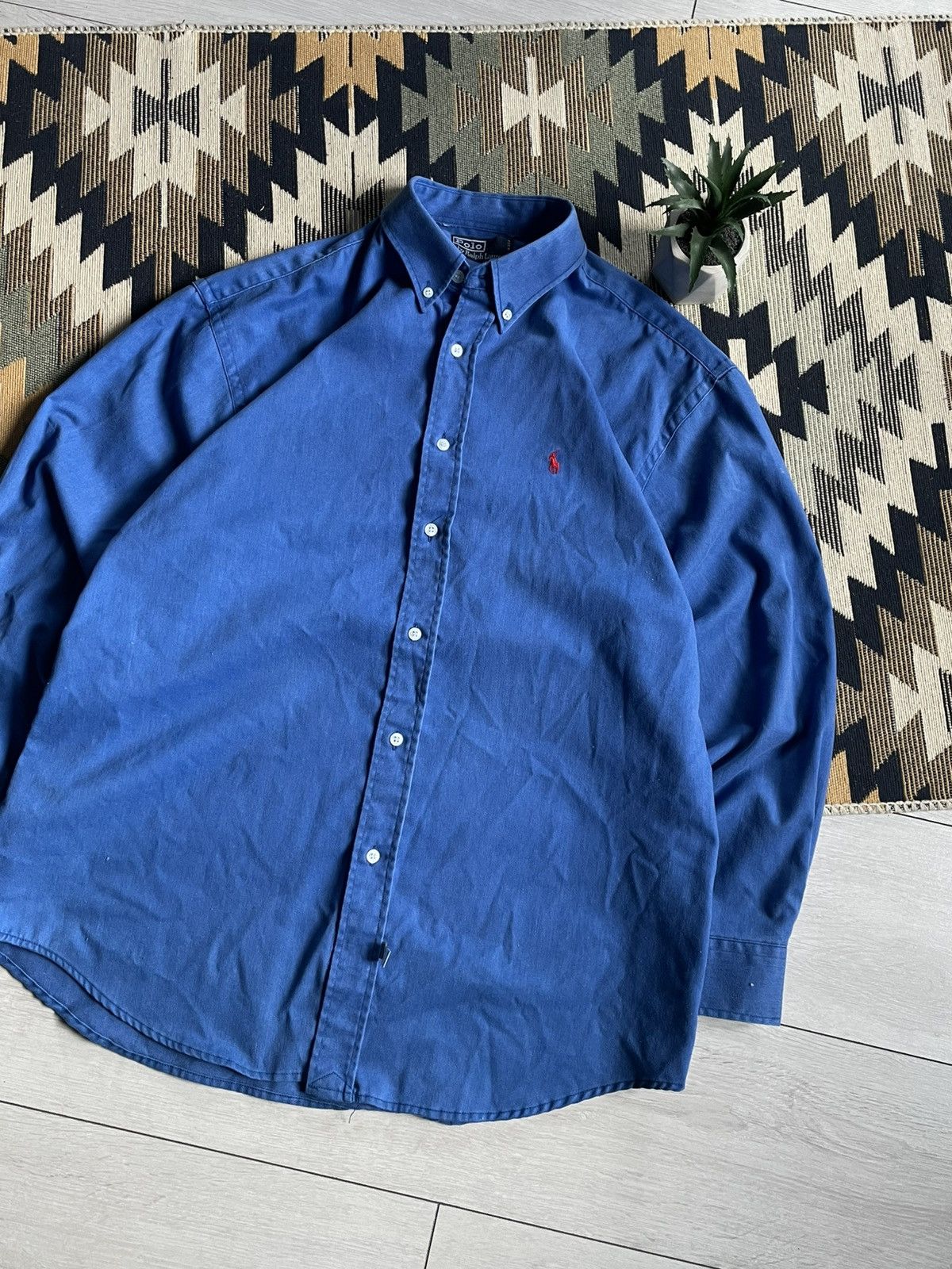 Polo Ralph Lauren × Vintage Vintage 90’s Polo Ralph Lauren USA Button Up Shirt Size US L / EU 52-54 / 3 - 3 Thumbnail