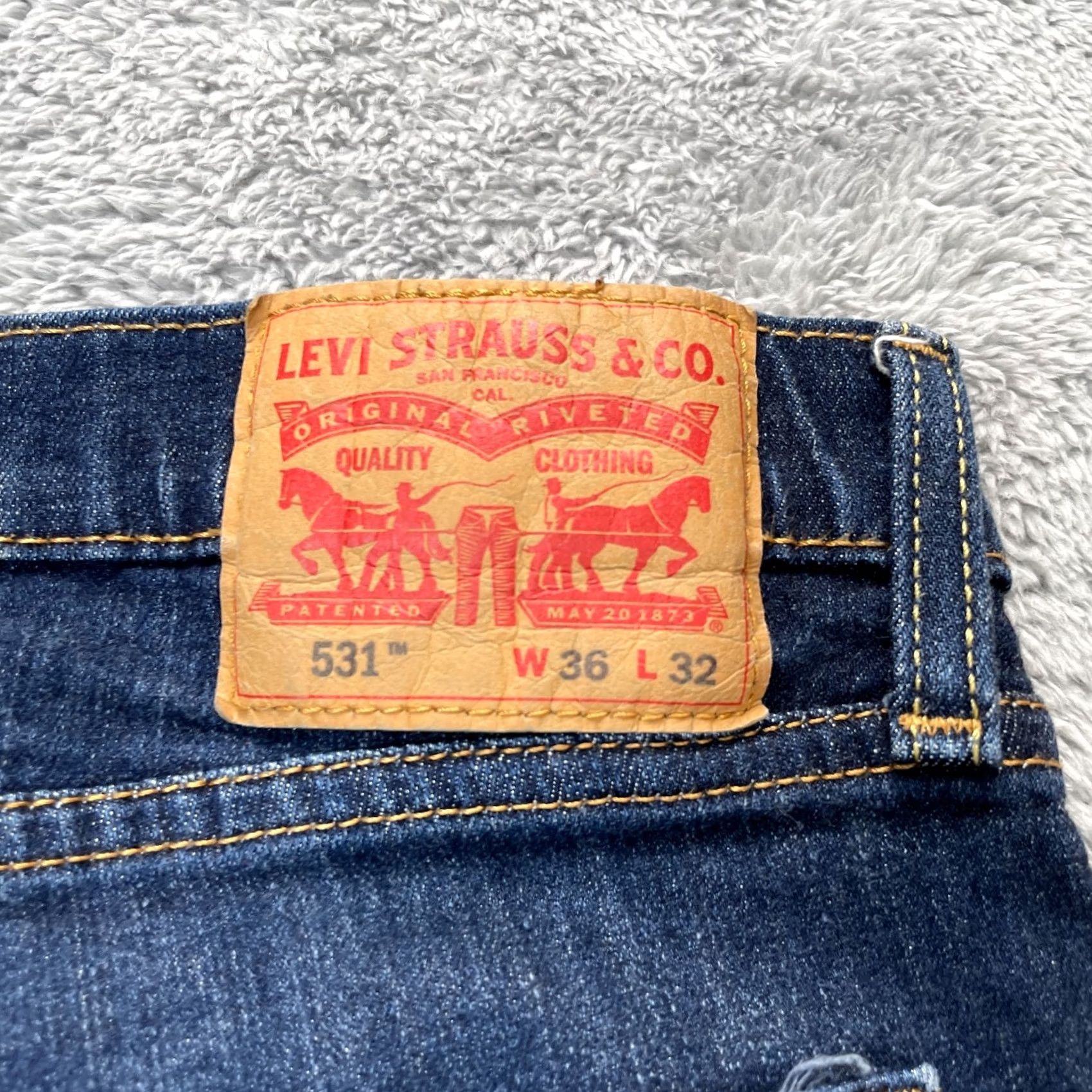 Levi's Levis 531 Jeans Mens 36x36 Blue Slim Fit Tapered Denim Logo 5-Pocket Design Cotton Polyester Size US 36 / EU 52 - 4 Thumbnail