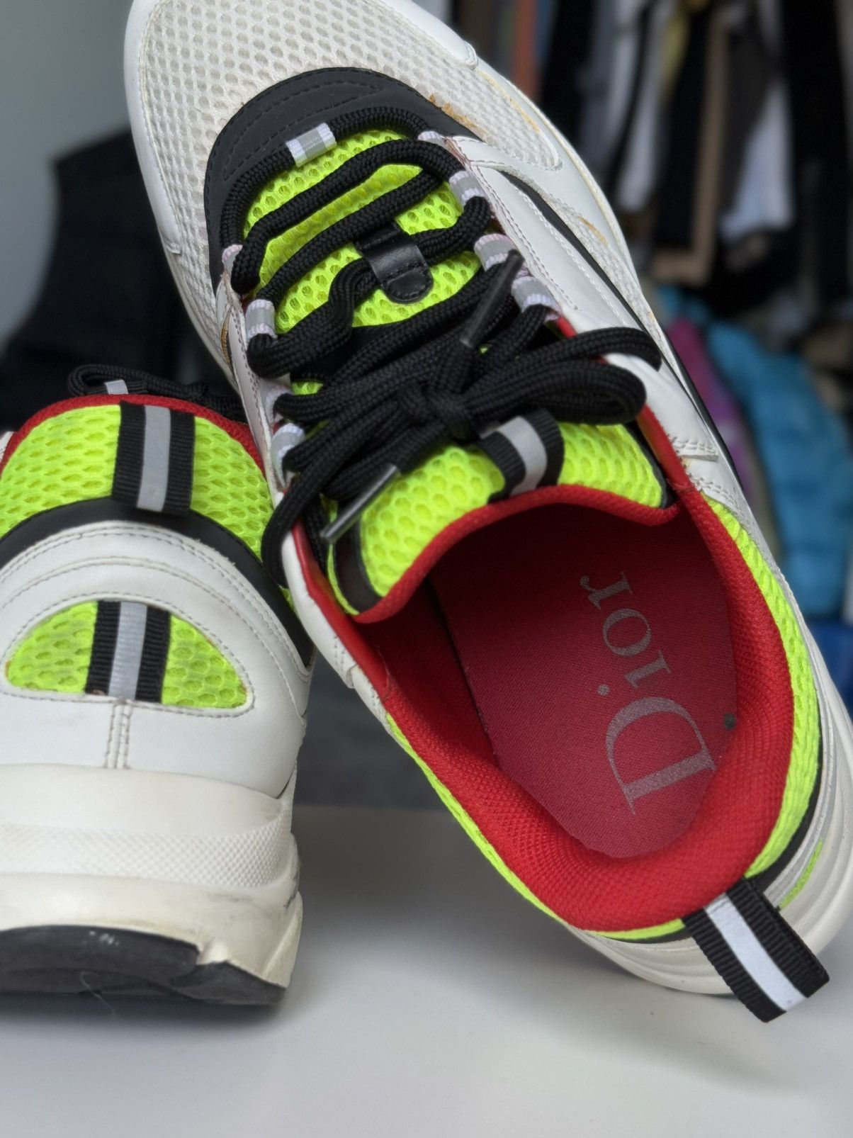 Dior DIOR B22 Sneaker Multicolor Neon Yellow Ref Size US 9 / EU 42 - 16 Thumbnail