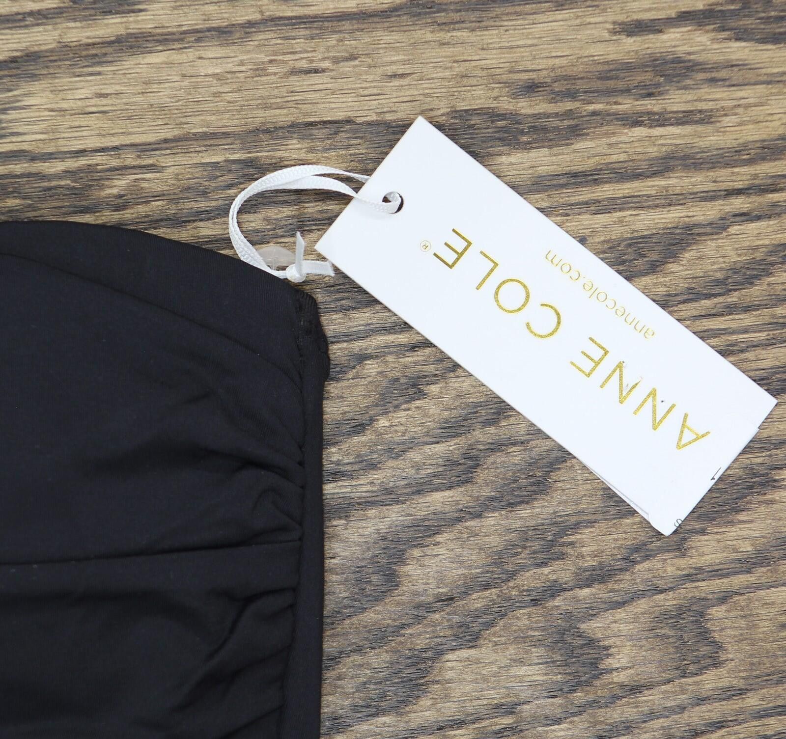 Other New Anne Cole Shirred One Piece Swimsuit Mymo00501 Black 10 Size ONE SIZE - 3 Thumbnail