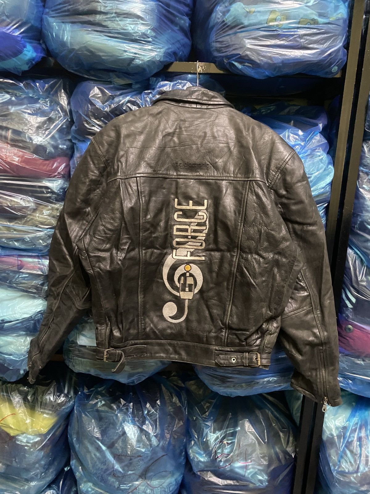 Other Vintage t.c electronic FORCE Real Leather Jacket Embroidered Size US M / EU 48-50 / 2 - 3 Thumbnail