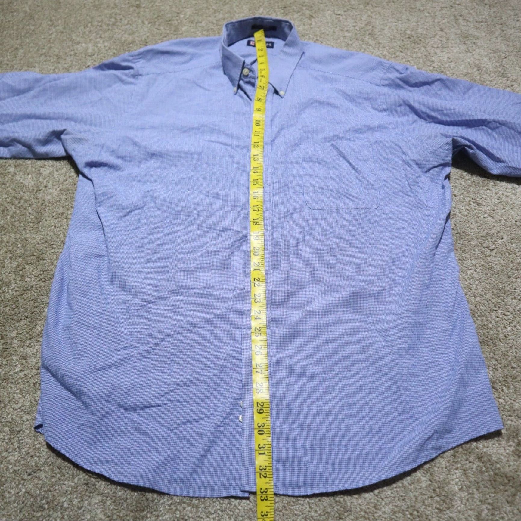 Chaps VINTAGE Chaps Blue Checkered Long Sleeve Cotton Shirt Adult Men 17.5 Casual Size US XL / EU 56 / 4 - 6 Thumbnail