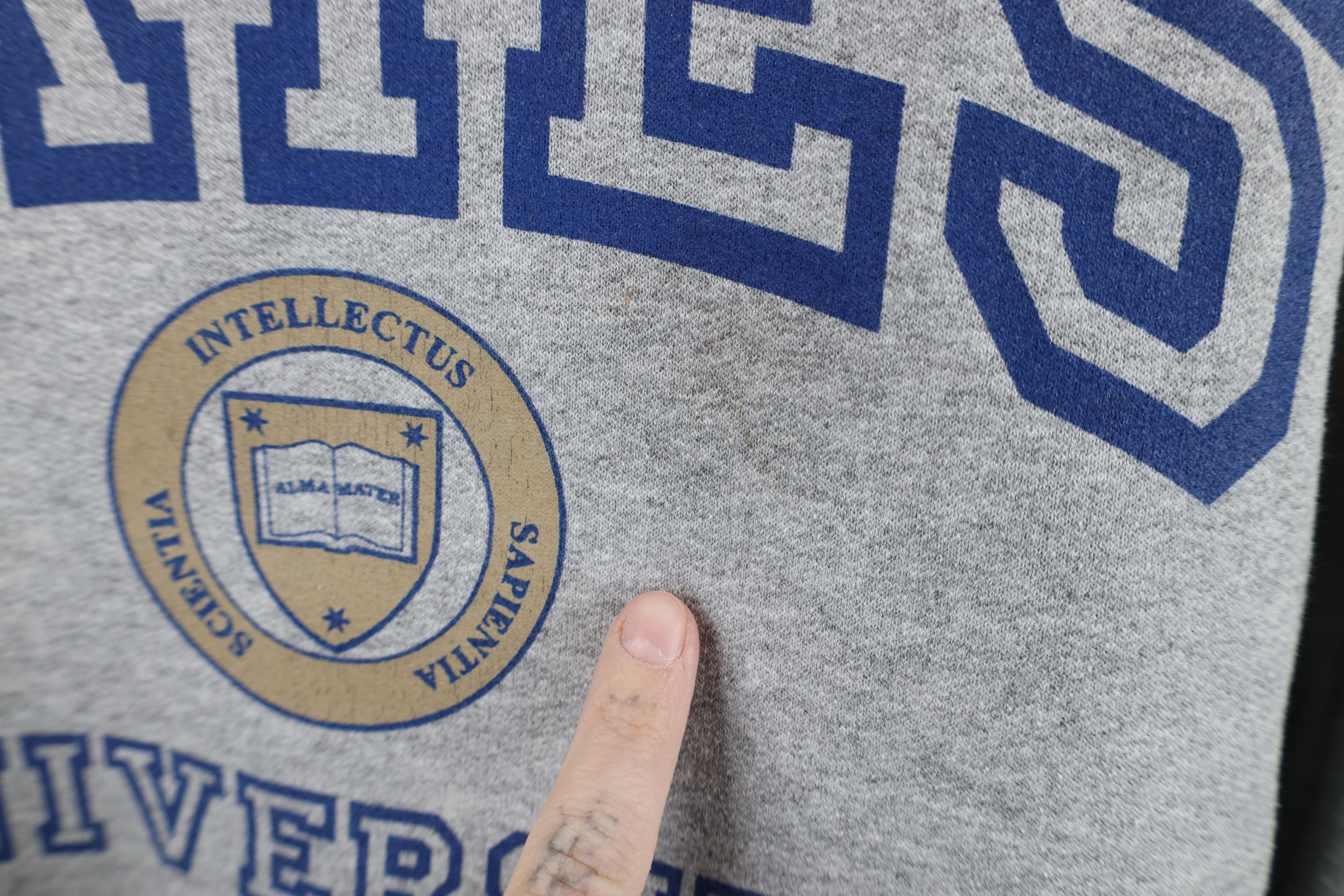 Vintage Vintage Y2K 2002 Fries University Crewneck Sweatshirt Gray Size US L / EU 52-54 / 3 - 5 Thumbnail