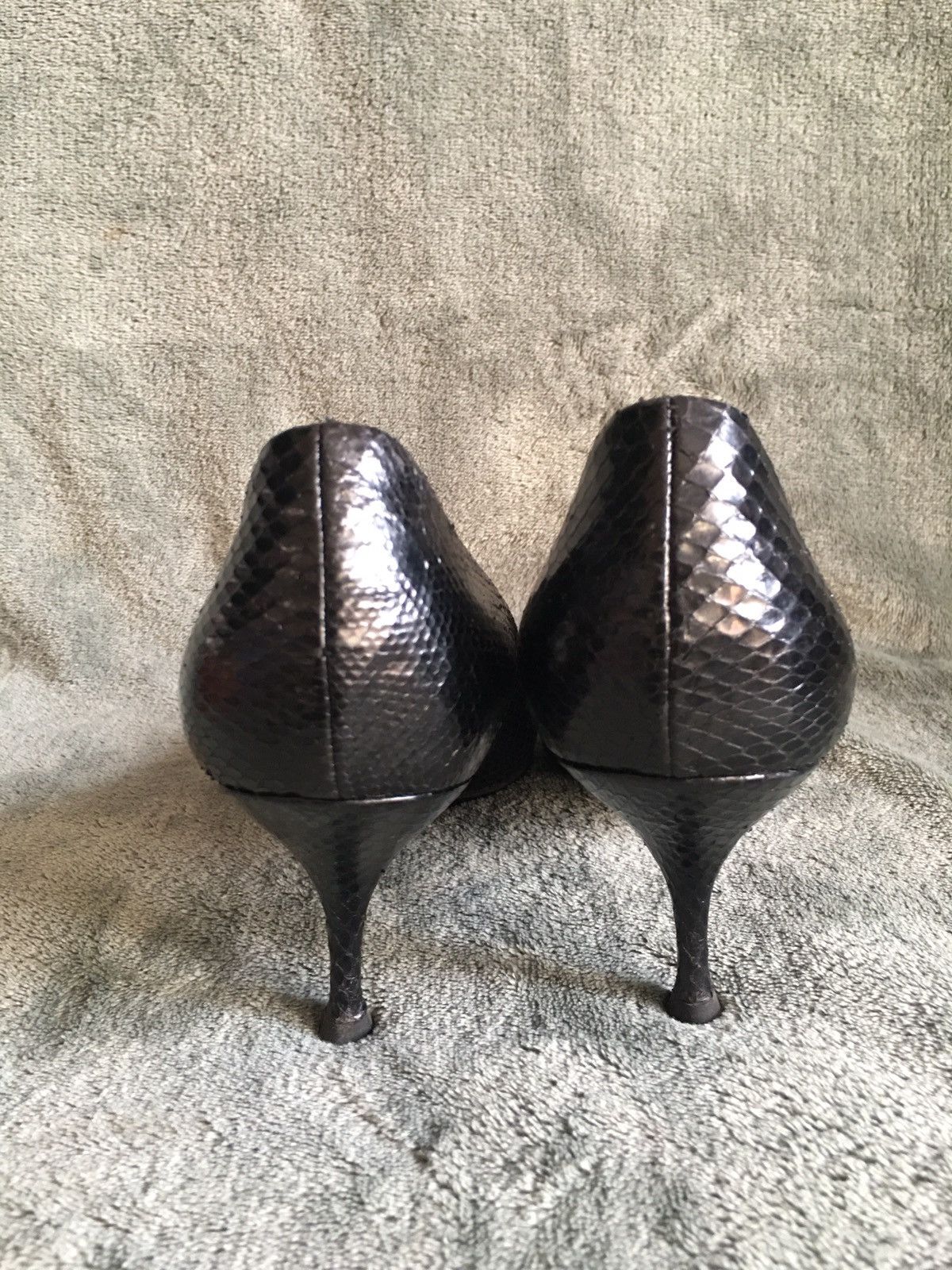 Prada PRADA Black Leather Snake Design Heels Pumps Size EU 39 Size US 9 / IT 39 - 7 Thumbnail