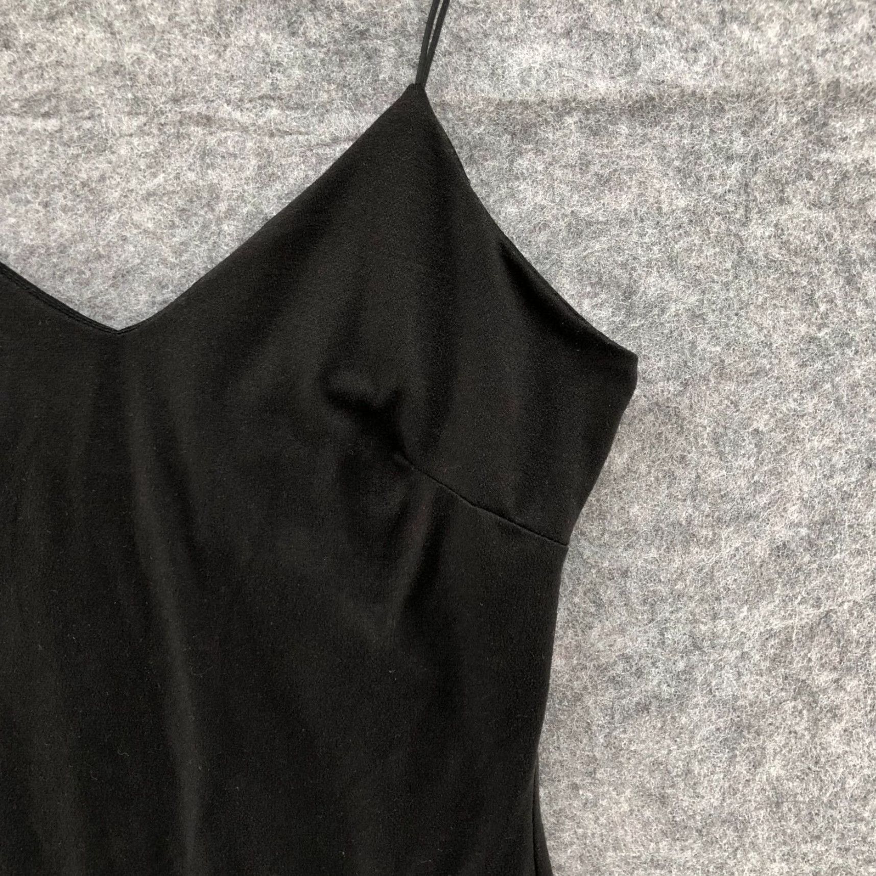 Vintage The Vintage Shop Slip Dress Womens S Black V-Neck Midi Bodycon Cami Stretch Sheath Party Cocktail Wedding Size S / US 4 / IT 40 - 5 Thumbnail