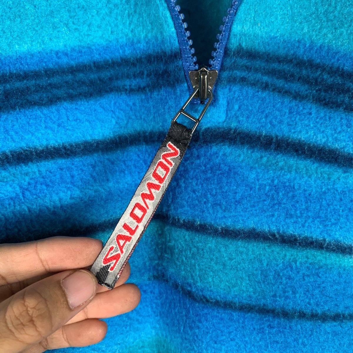 SALOMON Half Zip Pullover Blue Fleece #1360-C61